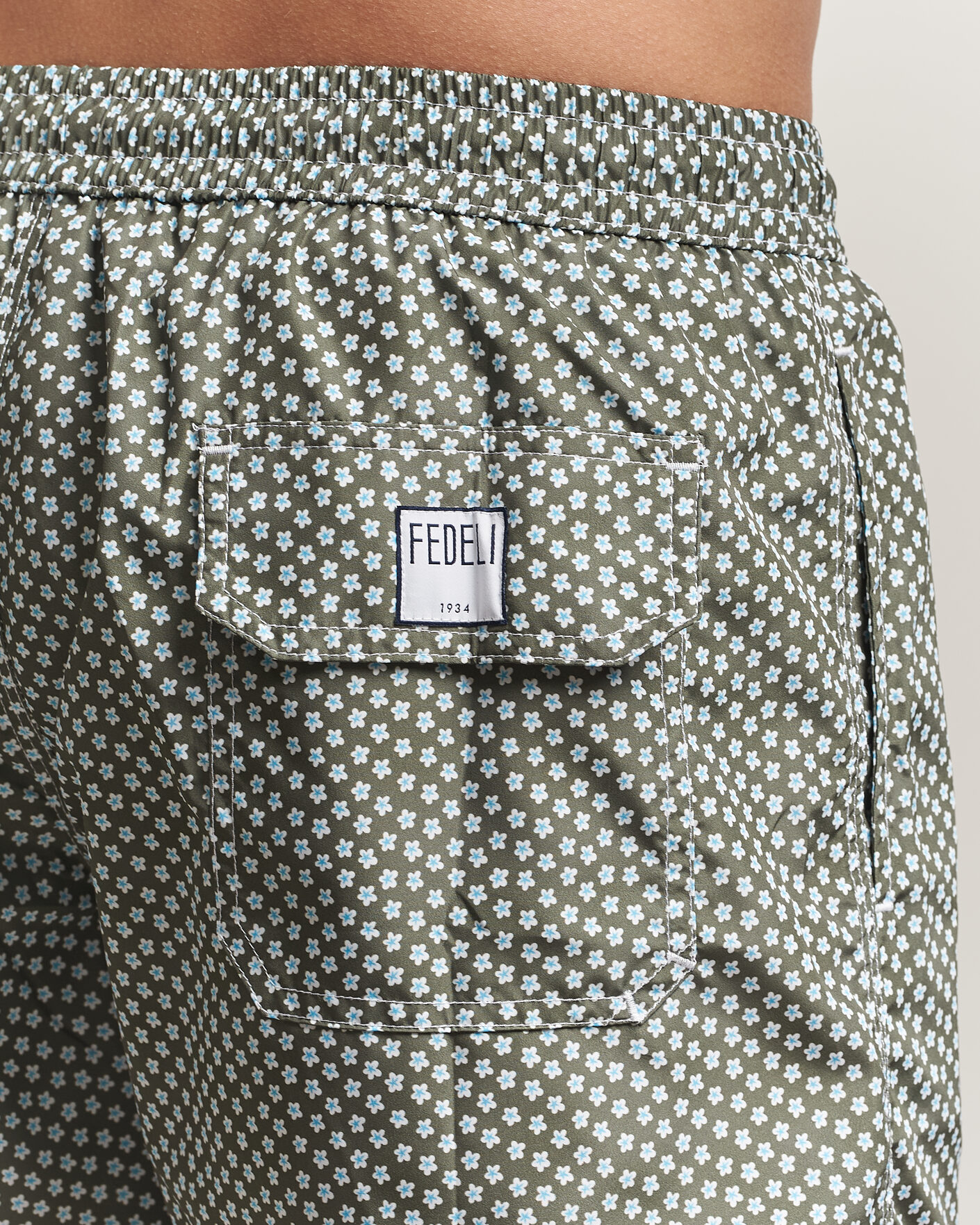 Men | Swimwear | Fedeli | Madeira Swim Trunk Green Flowers