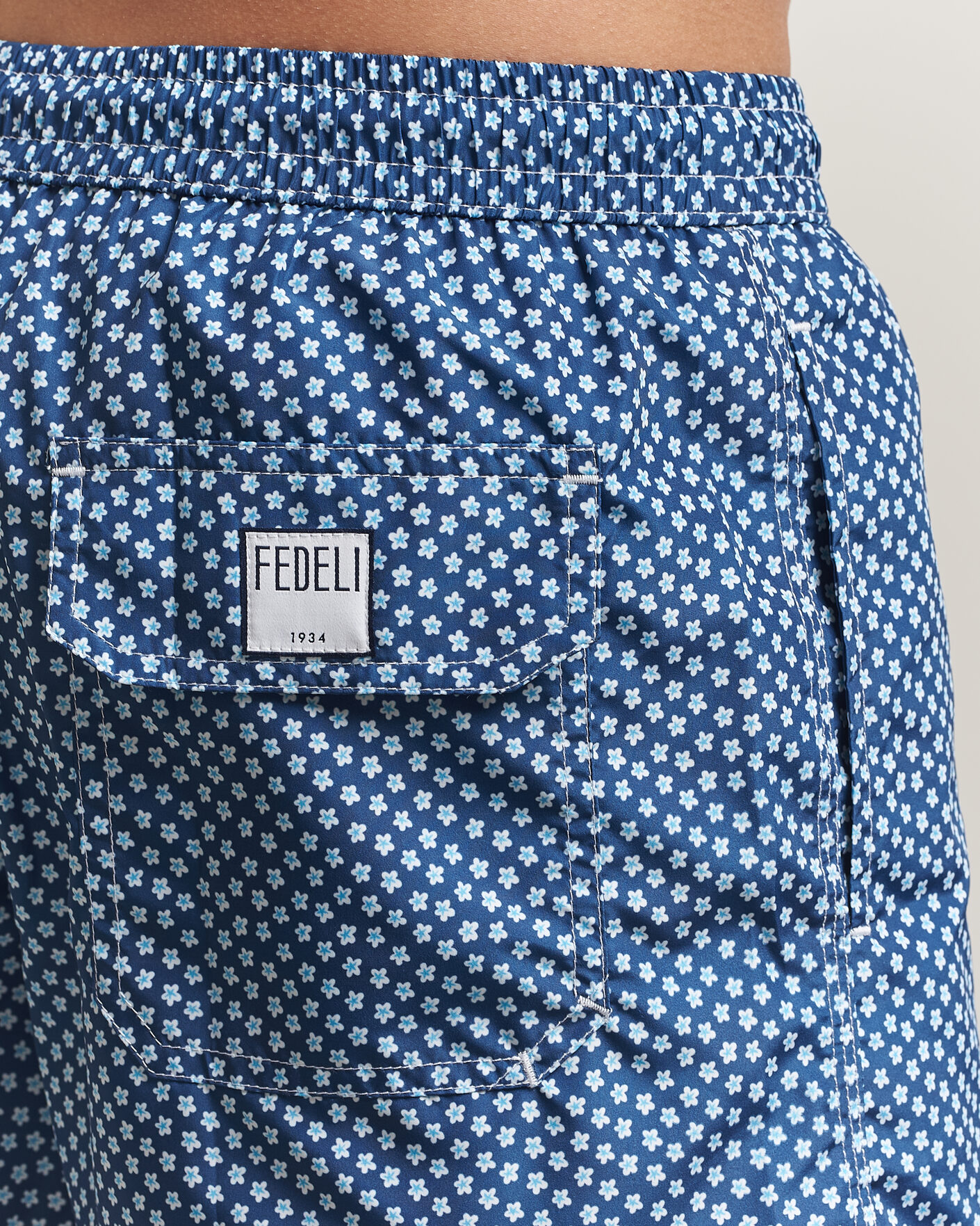 Men | Swimwear | Fedeli | Madeira Swim Trunk Blue Flowers