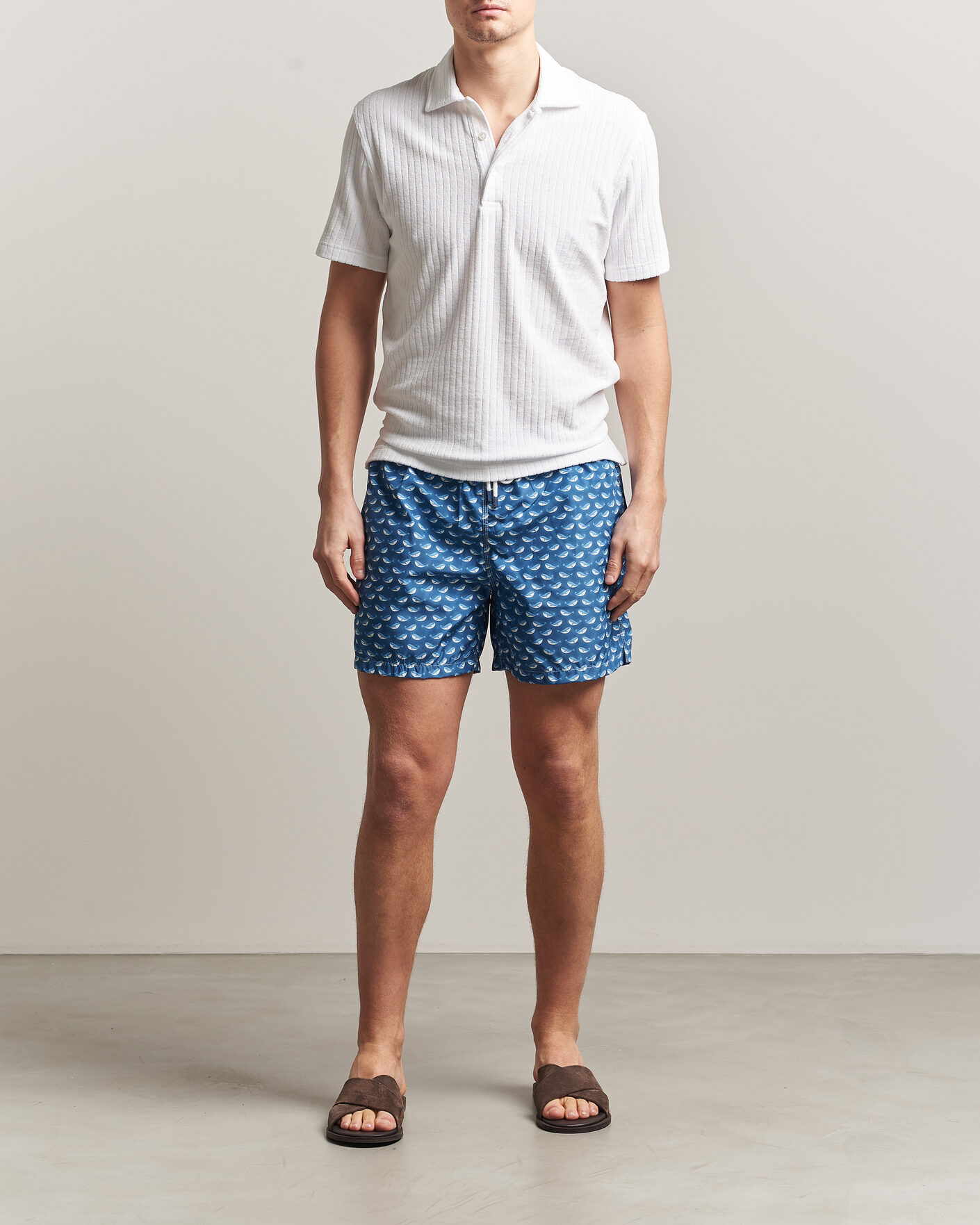 Men | Swimwear | Fedeli | Madeira Swim Trunk Blue Whales