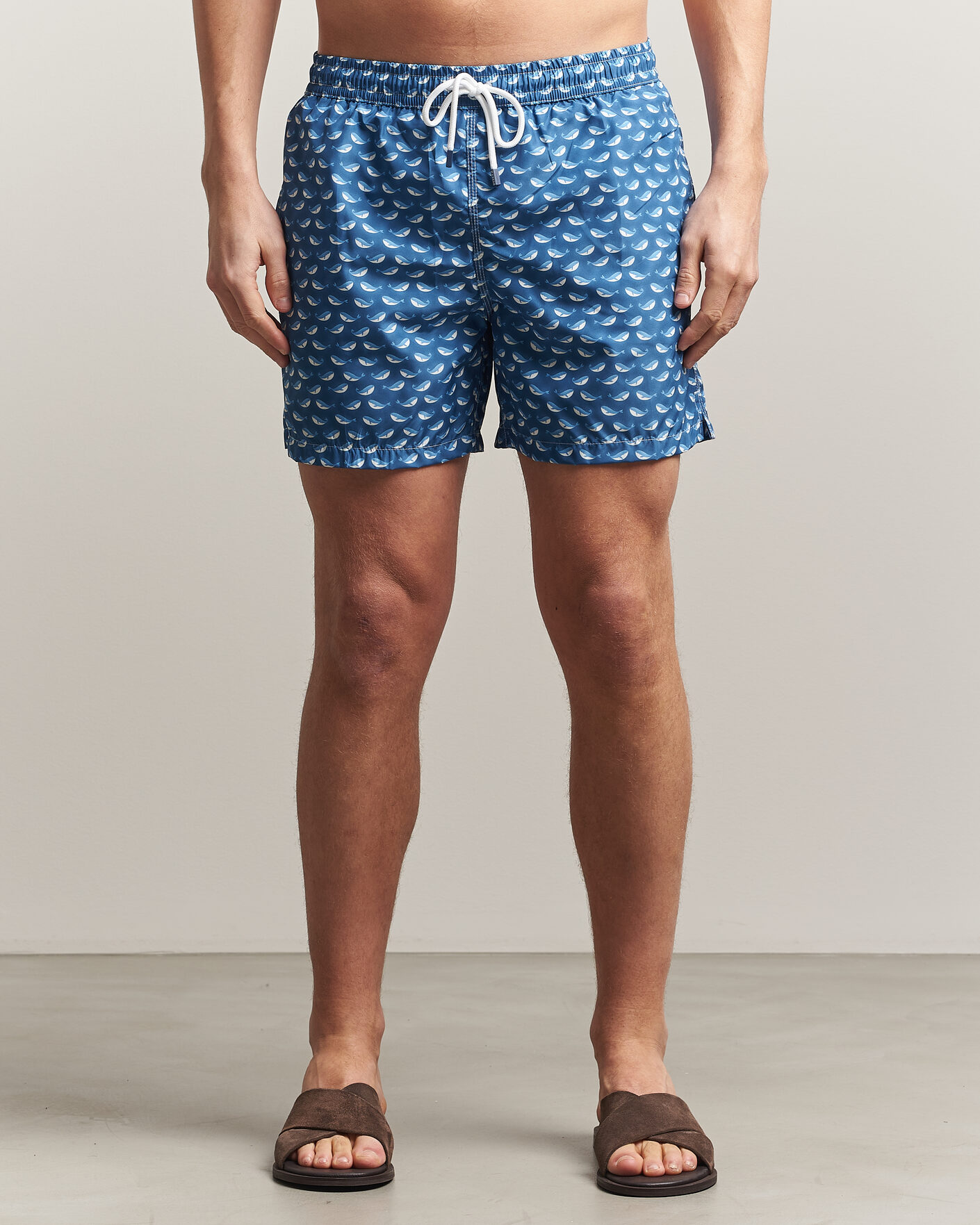 Men | Swimwear | Fedeli | Madeira Swim Trunk Blue Whales