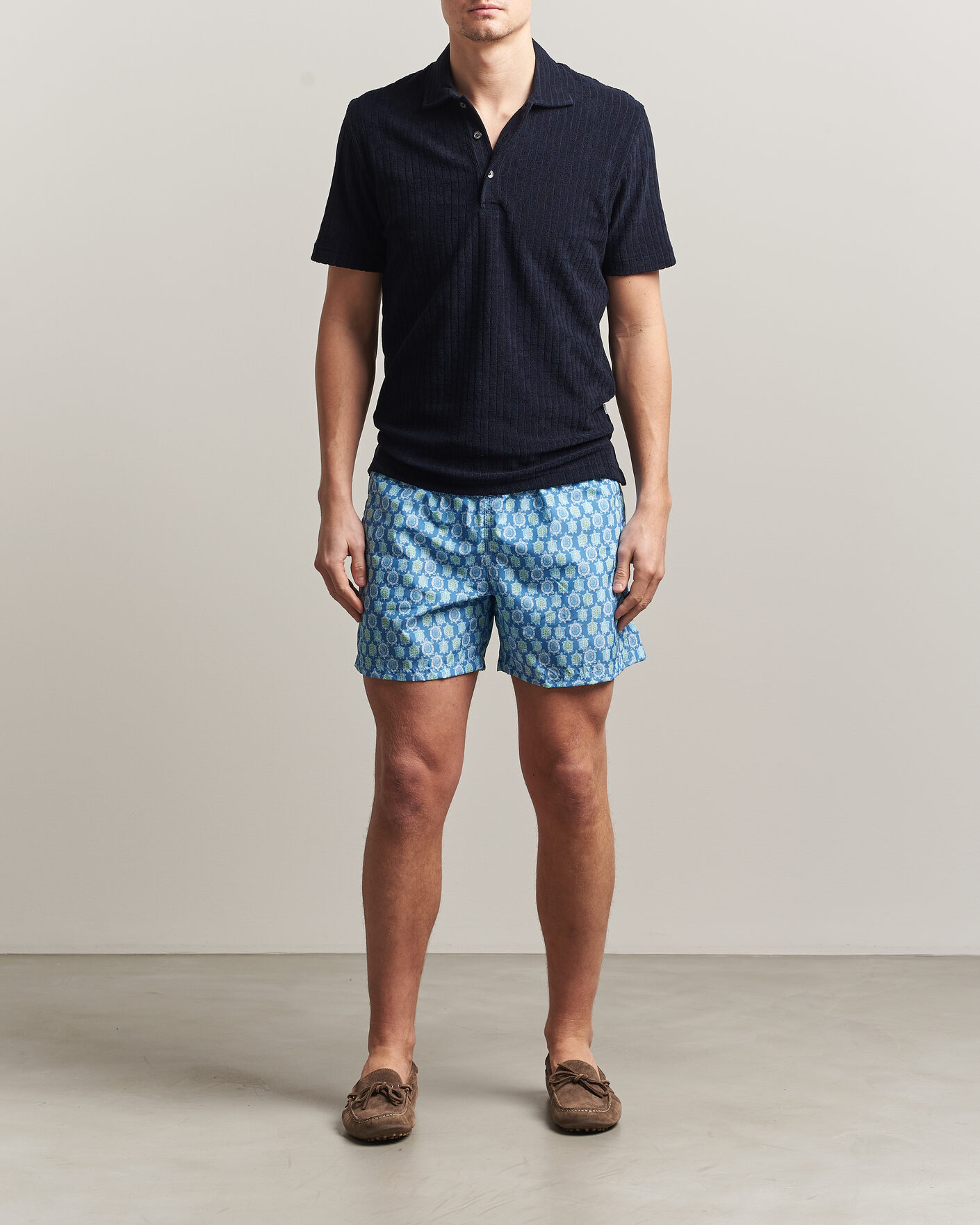 Men | Swimwear | Fedeli | Madeira Swim Trunk Blue Turtles