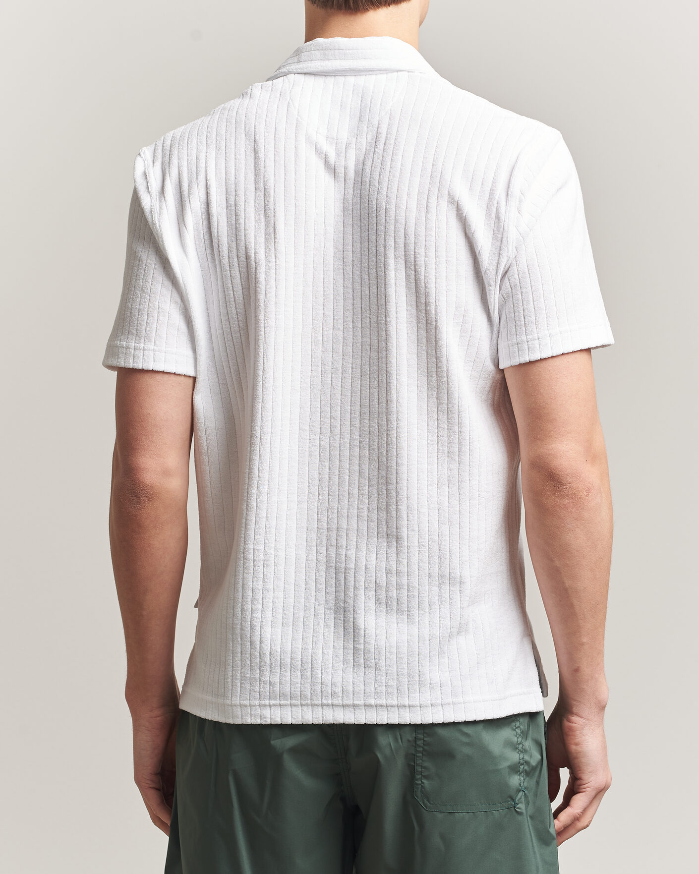 Men | Polo Shirts | Fedeli | Rib Terry Polo White