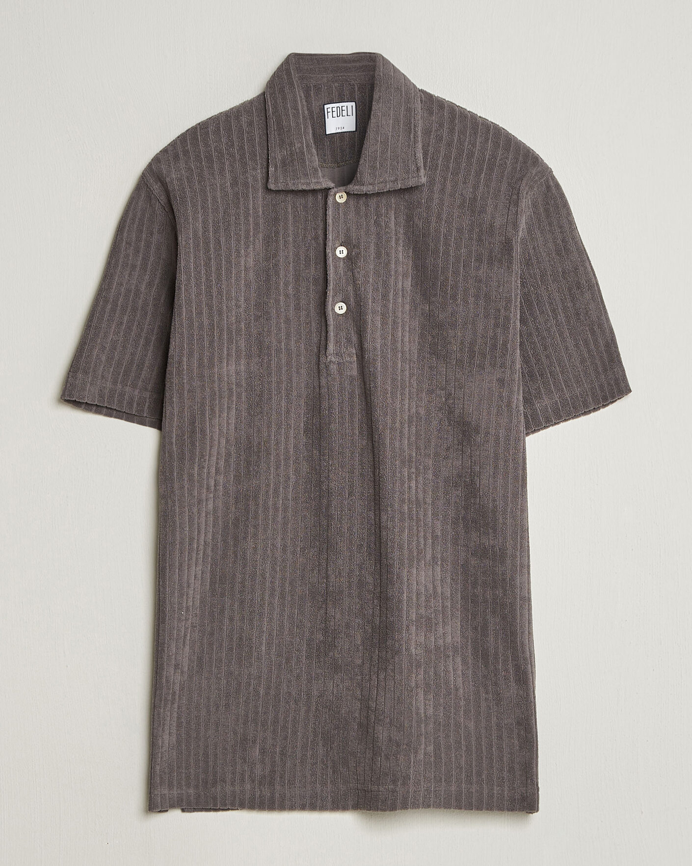 Men | Polo Shirts | Fedeli | Rib Terry Polo Taupe