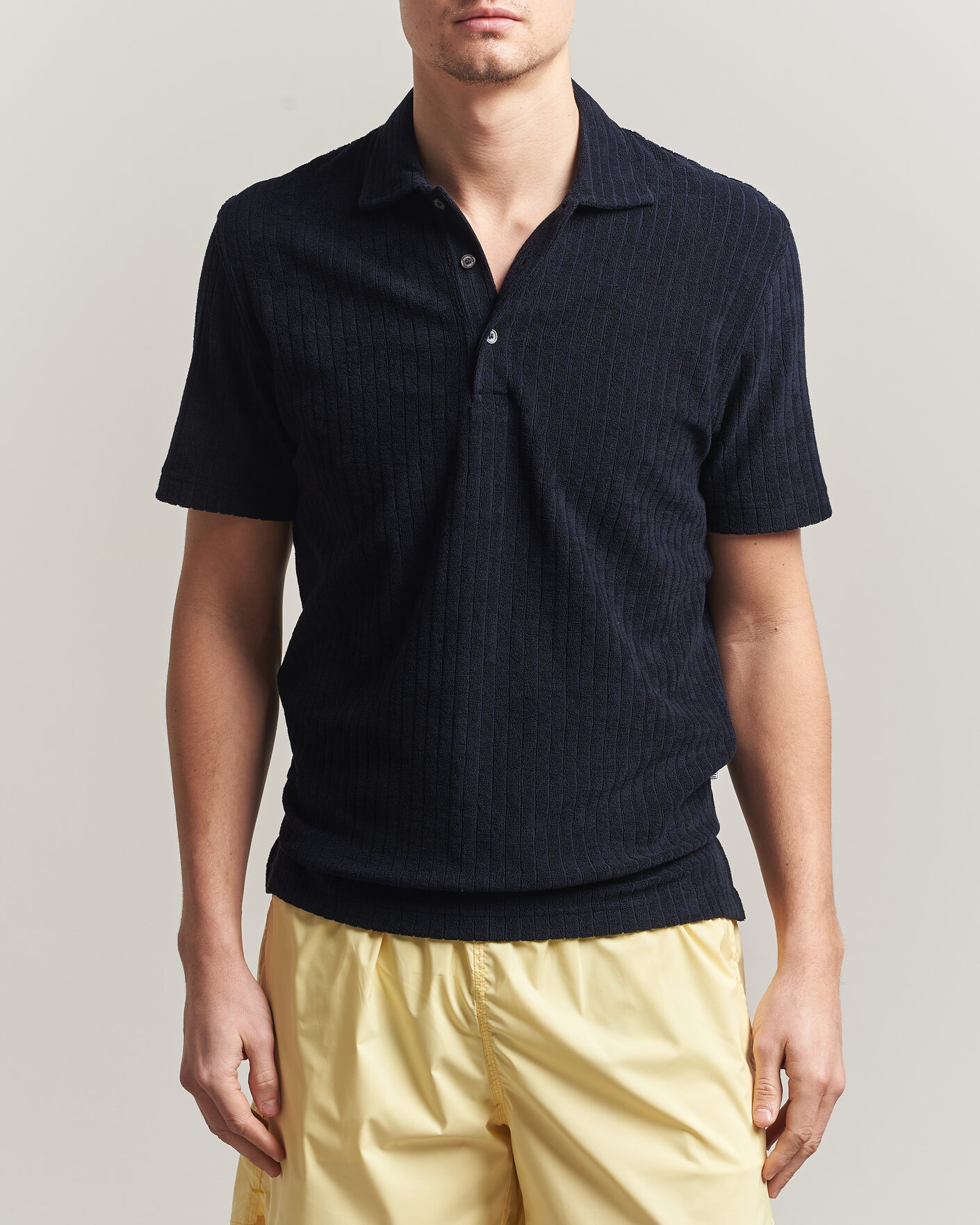Men | Polo Shirts | Fedeli | Rib Terry Polo Navy