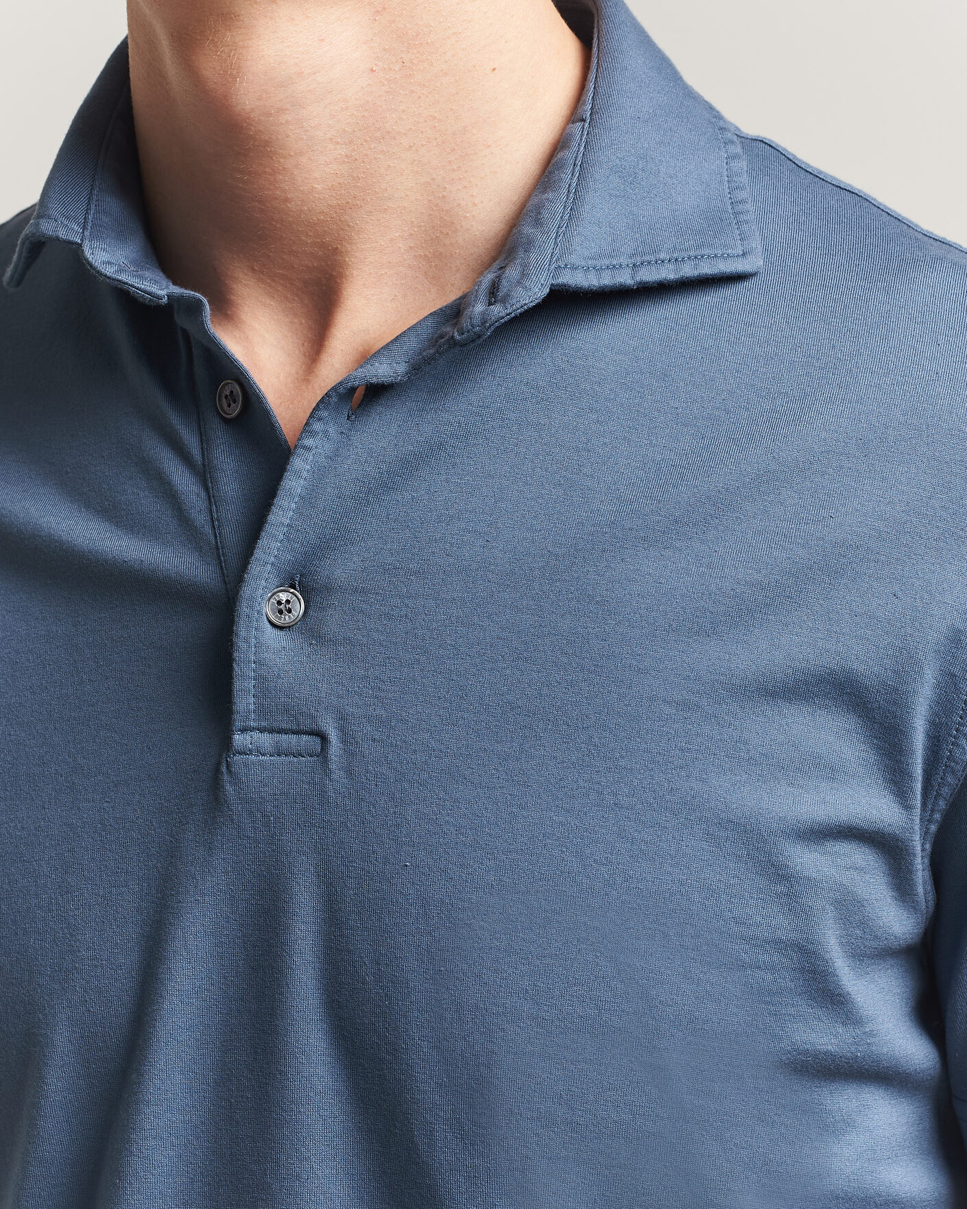 Men | Polo Shirts | Fedeli | Zero Organic Cotton Polo Steel Blue