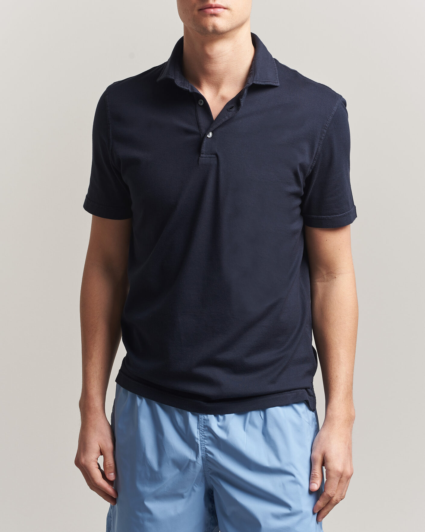 Men | Polo Shirts | Fedeli | Zero Organic Cotton Polo Navy