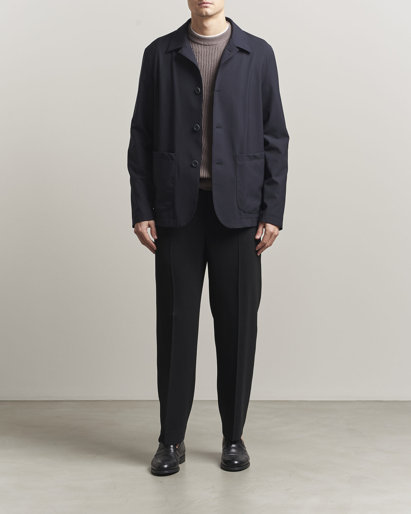 Men | Coats & Jackets | Herno | Travel Wool Chore Jacket Navy
