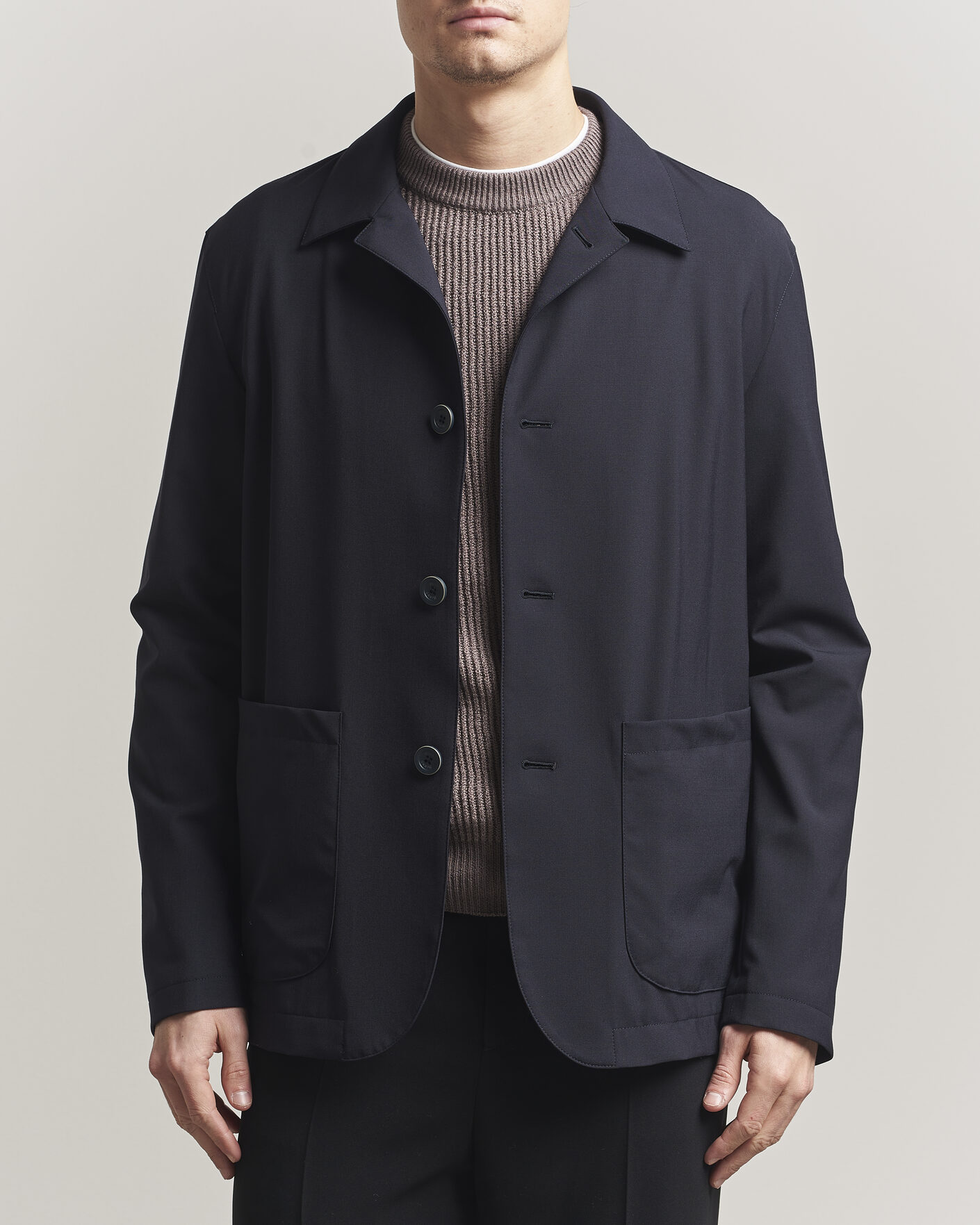 Men | Coats & Jackets | Herno | Travel Wool Chore Jacket Navy