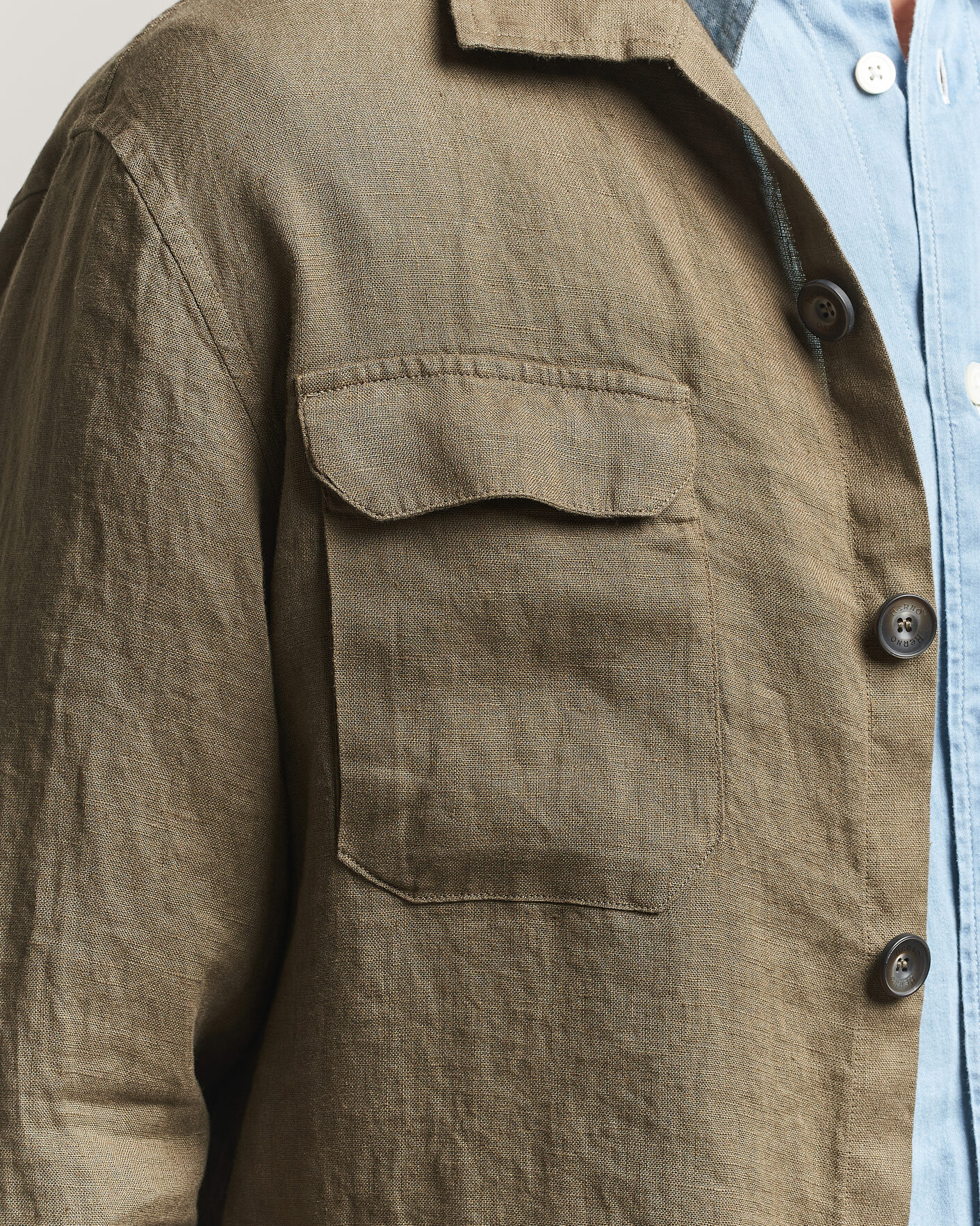 Men | Coats & Jackets | Herno | Linen Safari Jacket Military