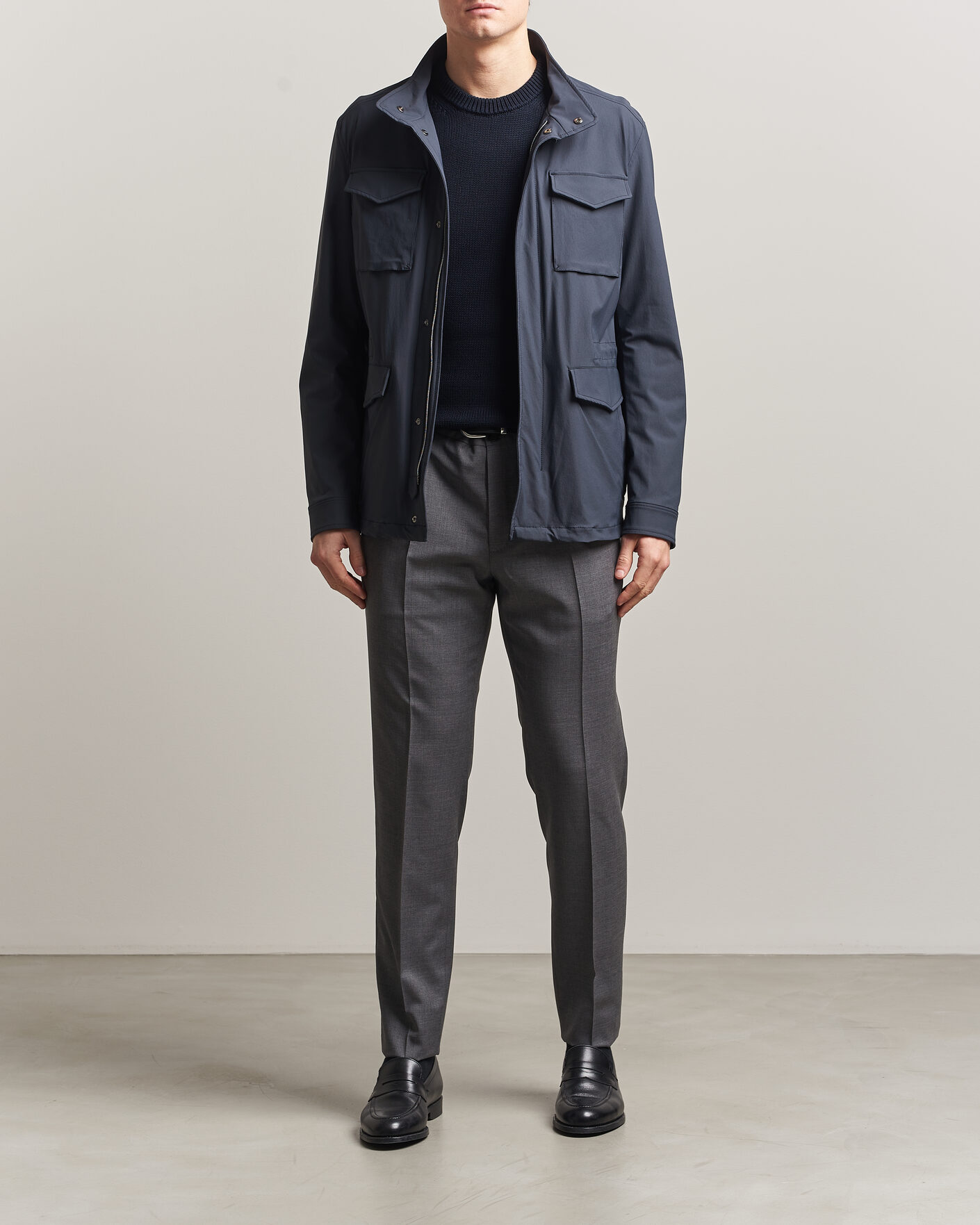 Herno Soft Nylon Field Jacket Navy at CareOfCarl.com