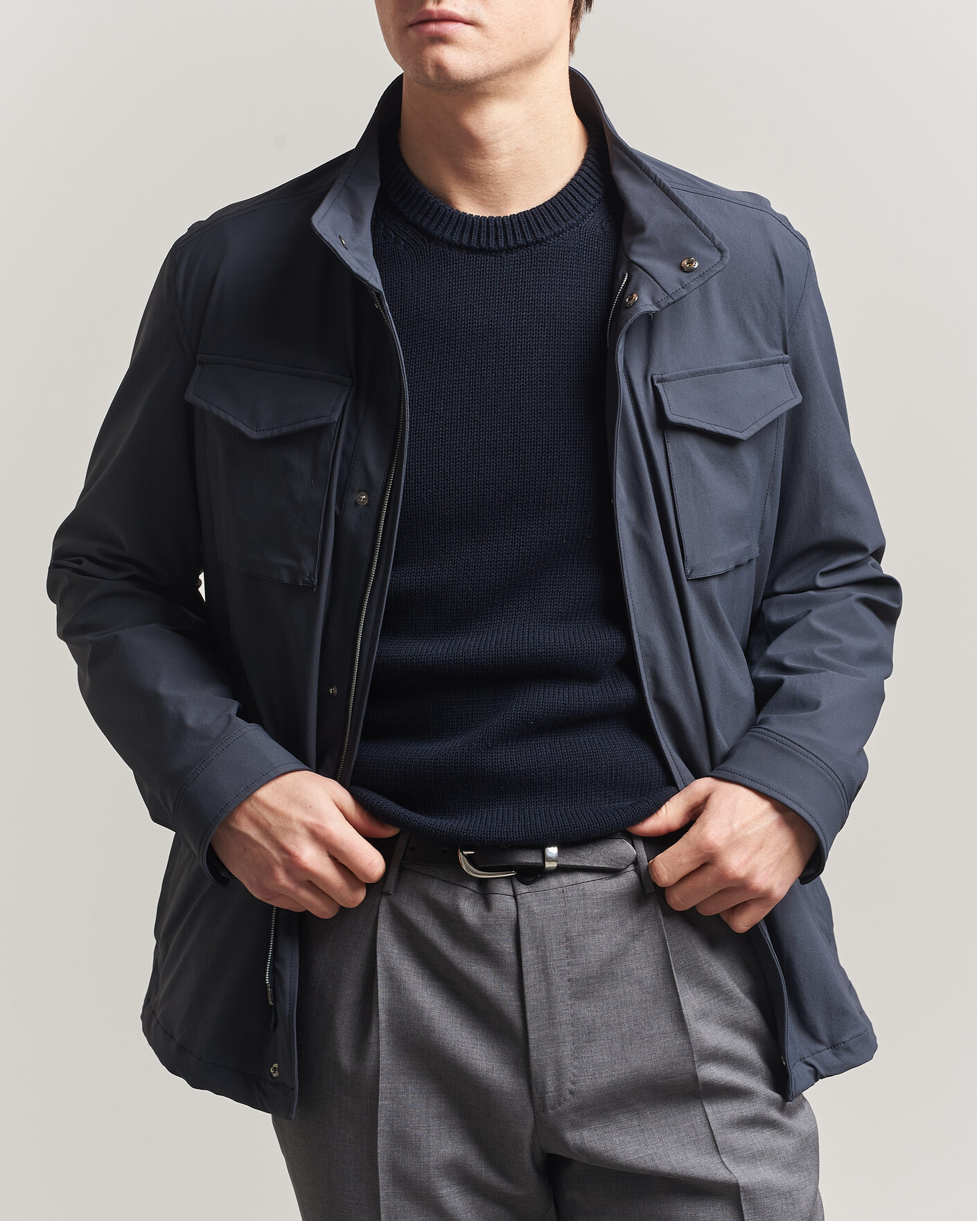 Herno Soft Nylon Field Jacket Navy at CareOfCarl.com