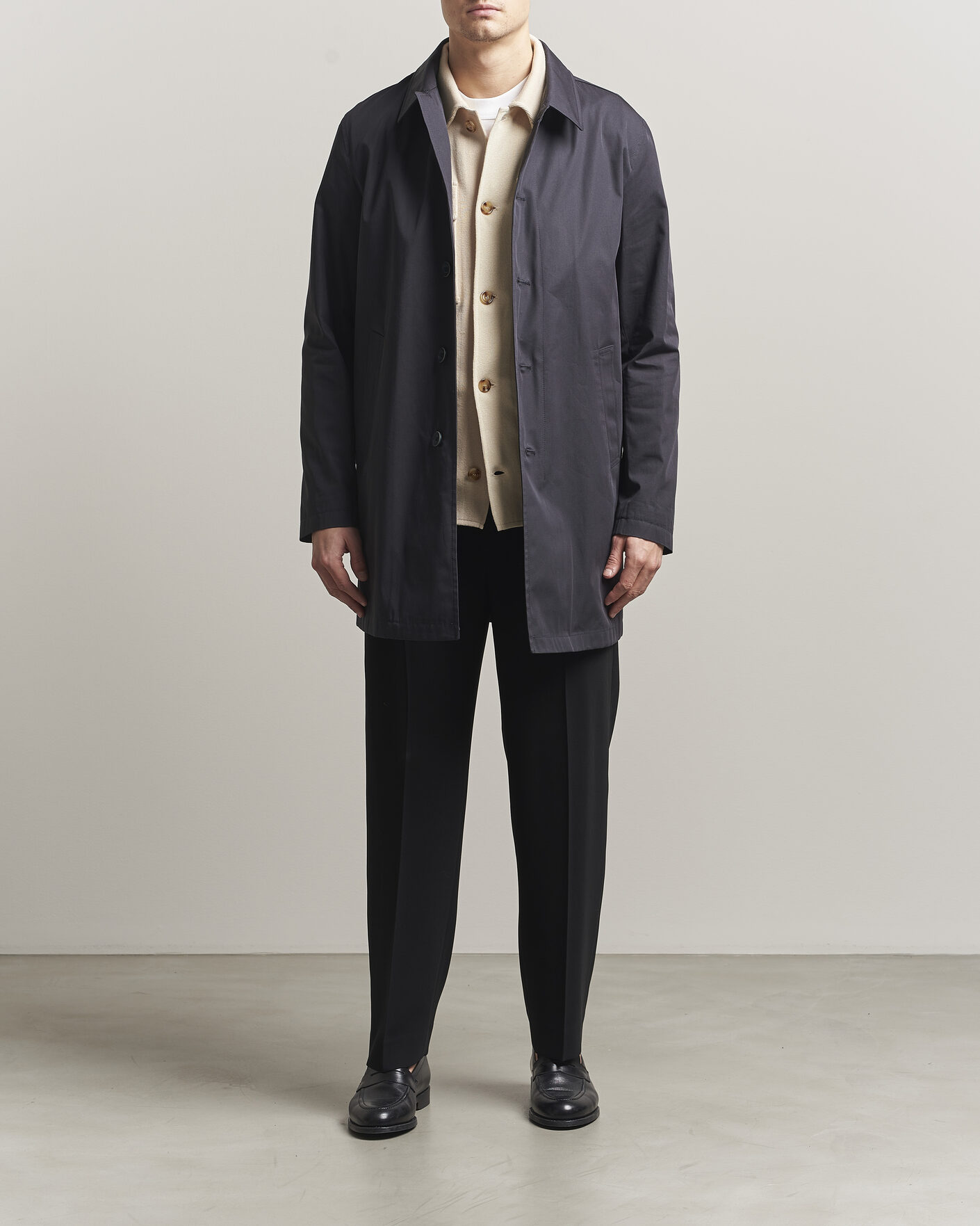 Herno Cotton Car Coat Navy at CareOfCarl.com