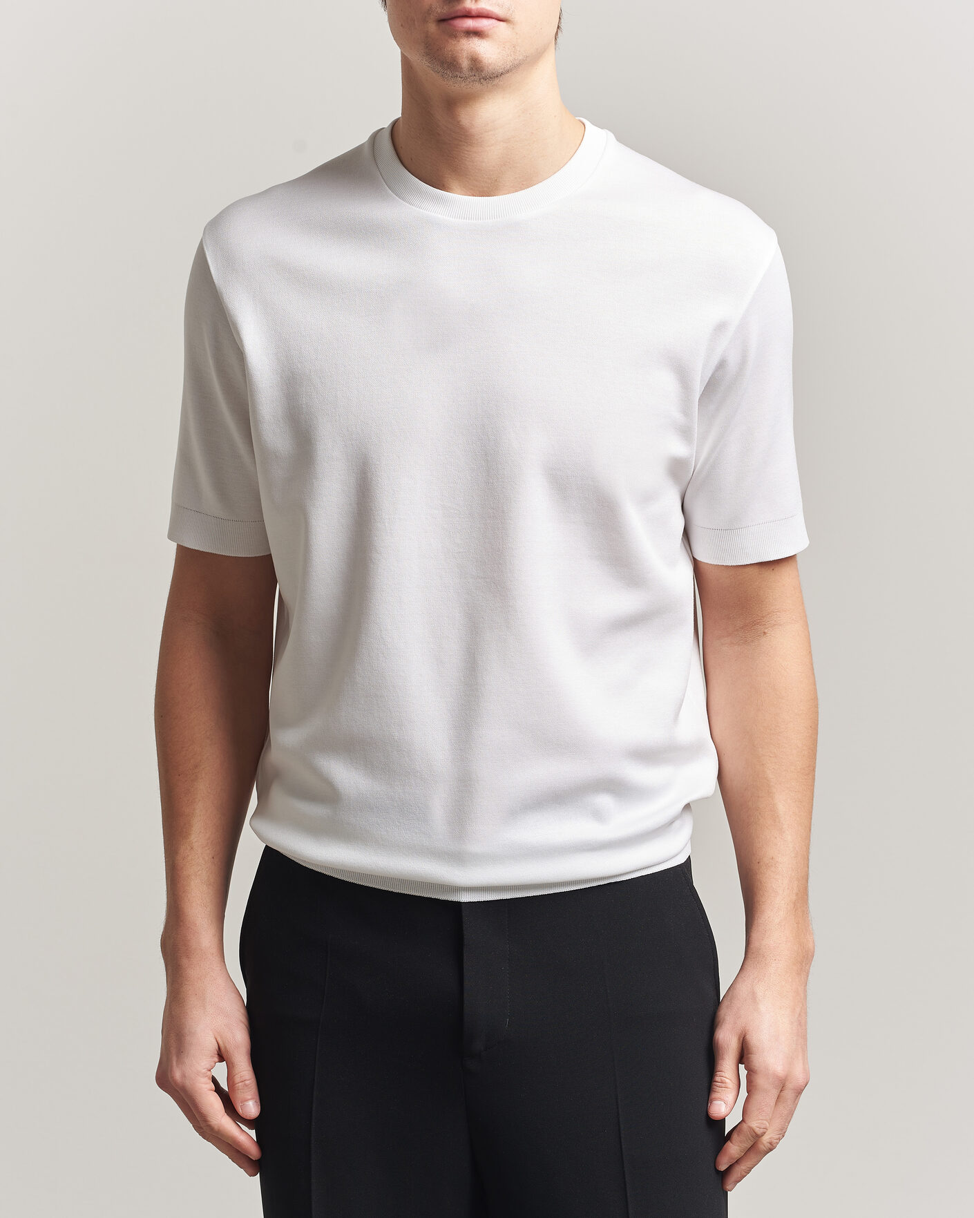 Zimmerli of Switzerland Sea Island Cotton Crew Neck T-Shirt White