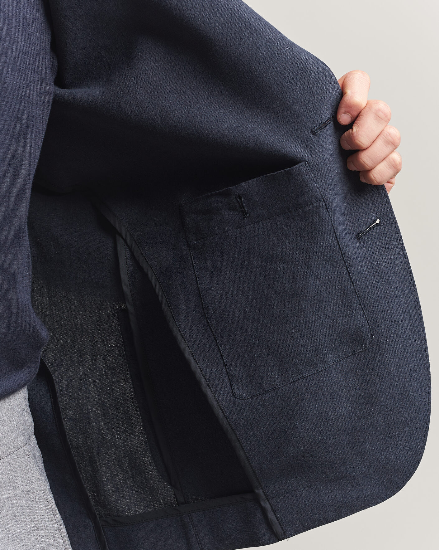 Men | Blazers | Herno | Cotton/Linen Blazer Navy