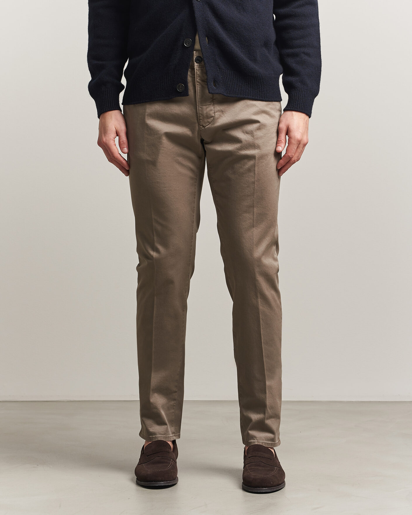 Incotex Slim Fit Garment Dyed Slacks Taupe at CareOfCarl.com