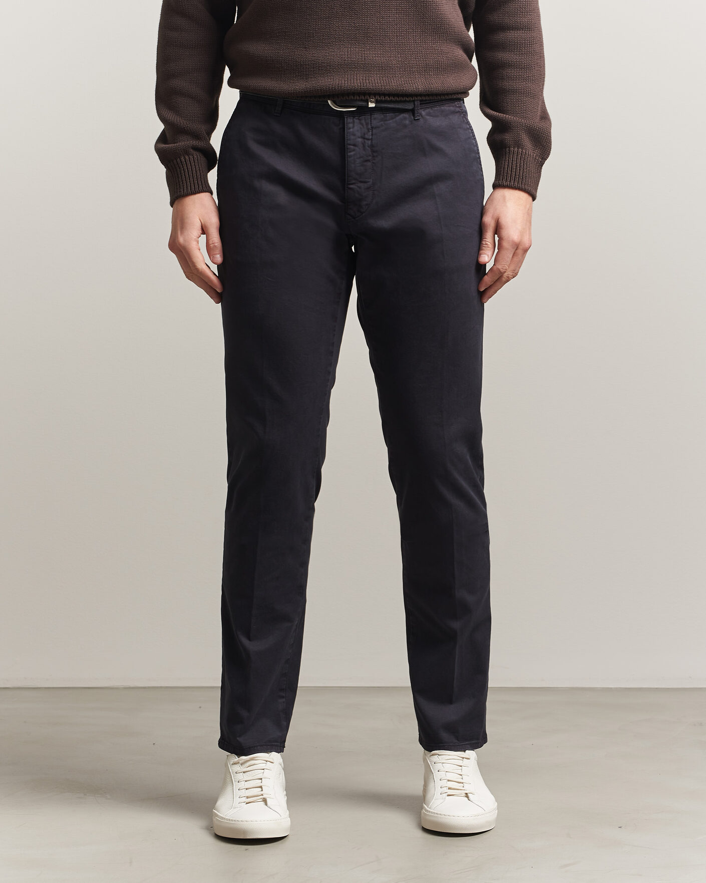 Men | Trousers | Incotex | Slim Fit Garment Dyed Slacks Navy