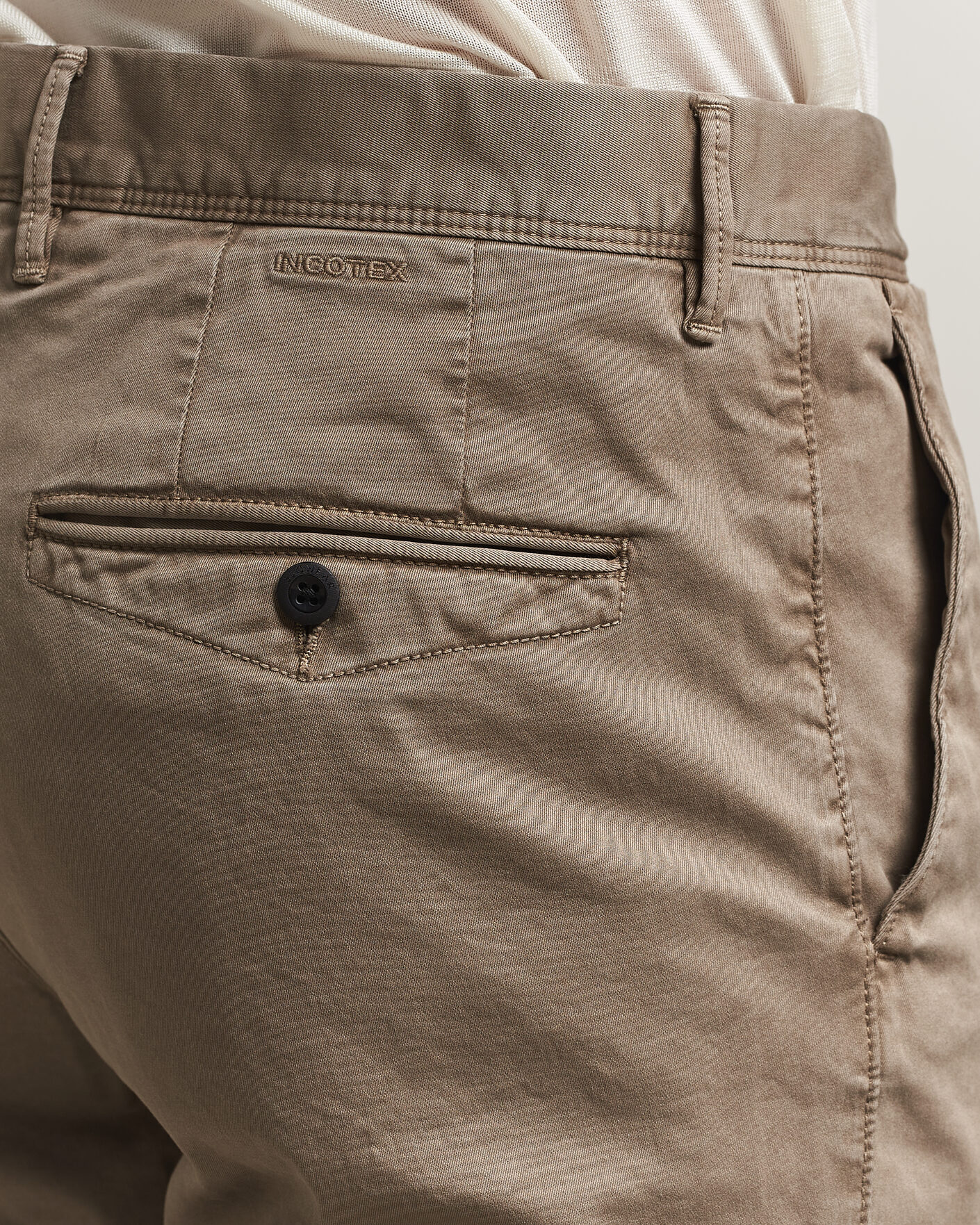 Men | Trousers | Incotex | Regular Fit Garment Dyed Slacks Brown