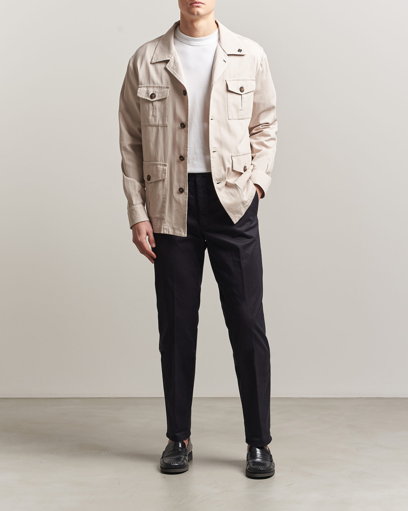 Men | Trousers | Incotex | Regular Fit Garment Dyed Slacks Navy