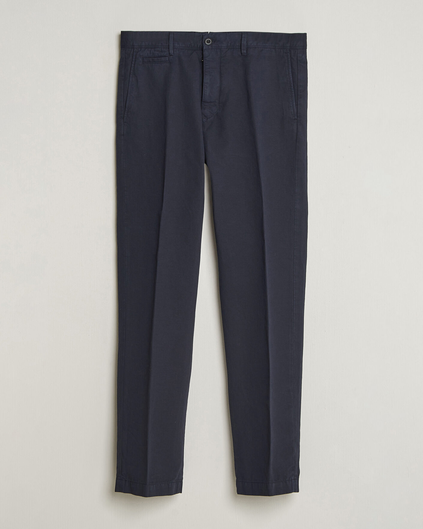 Men | Trousers | Incotex | Regular Fit Cotton/Linen Slacks Navy