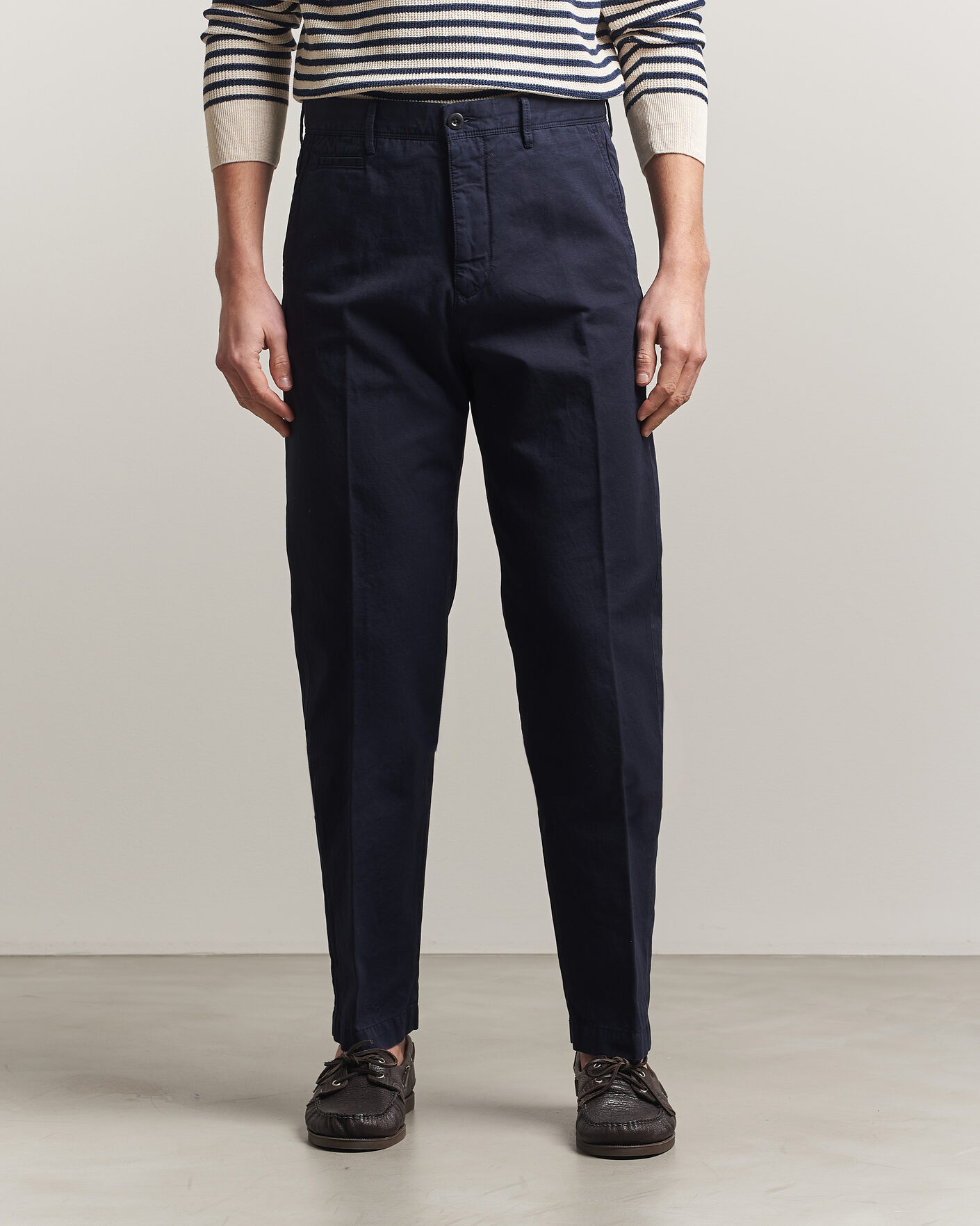 Incotex Regular Fit Cotton/Linen Slacks Navy at CareOfCarl.com