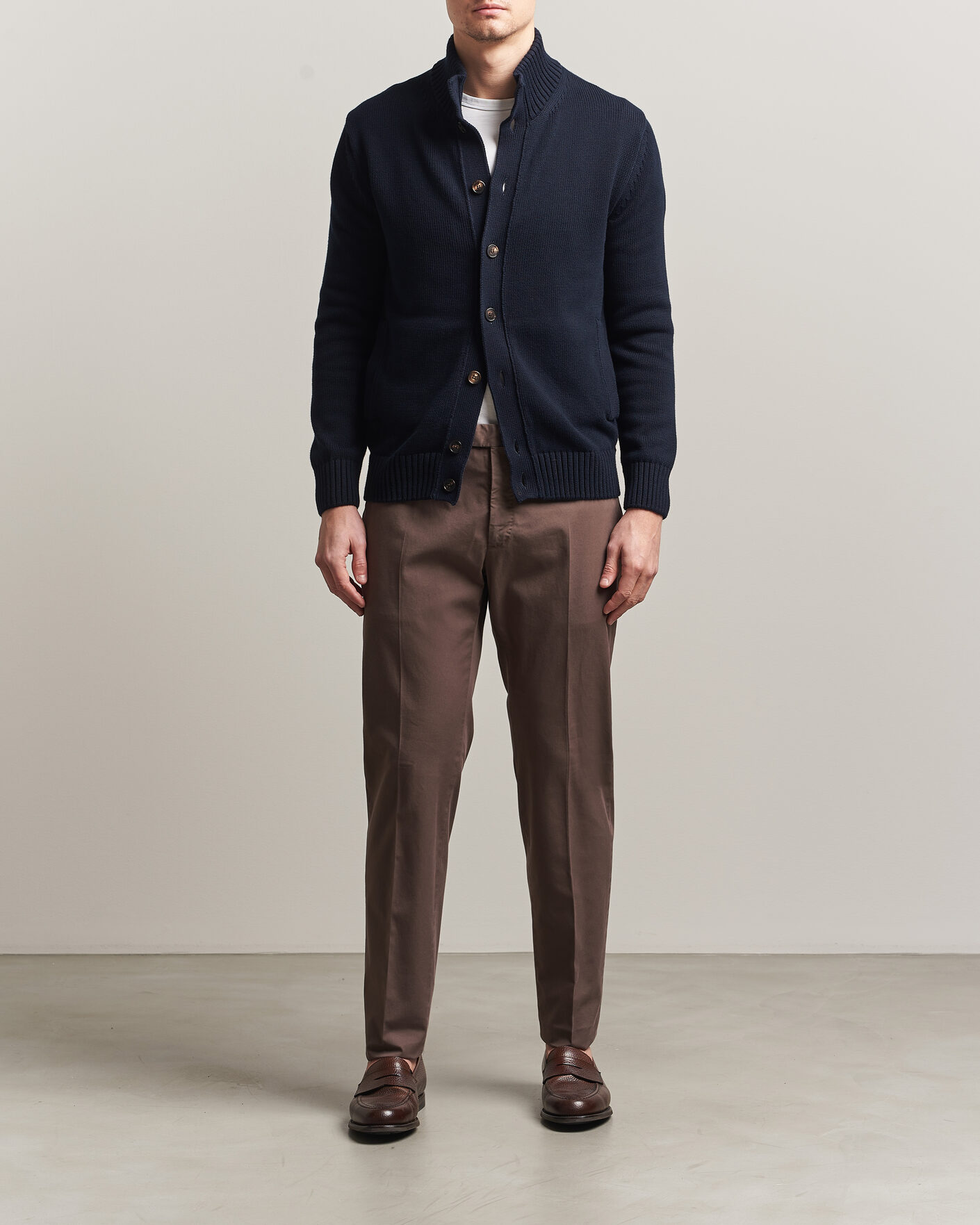 Men | Trousers | Incotex | Slim Fit Comfort Chinos Dark Brown