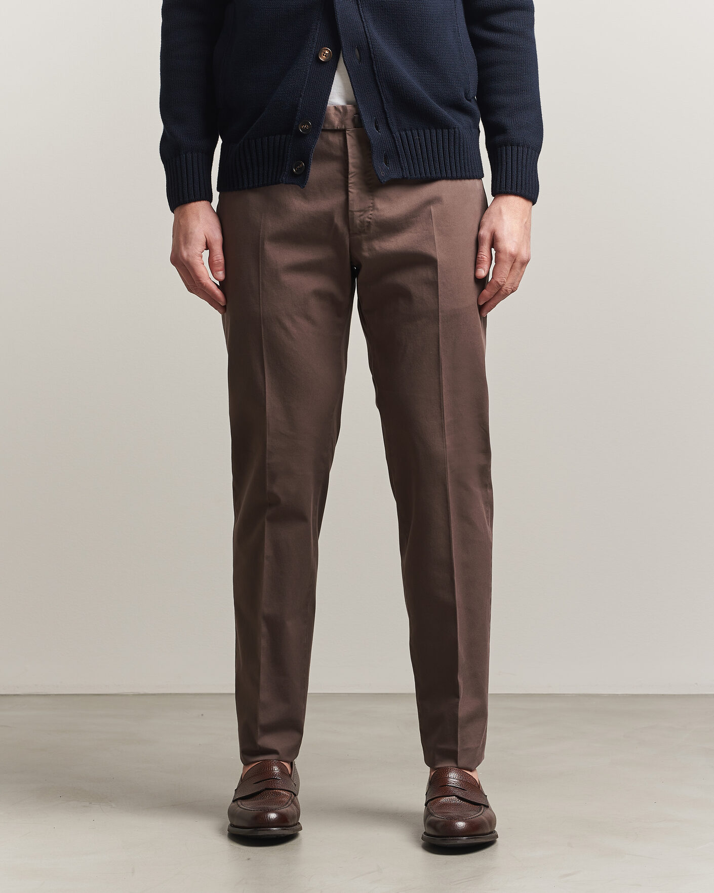 Men | Trousers | Incotex | Slim Fit Comfort Chinos Dark Brown