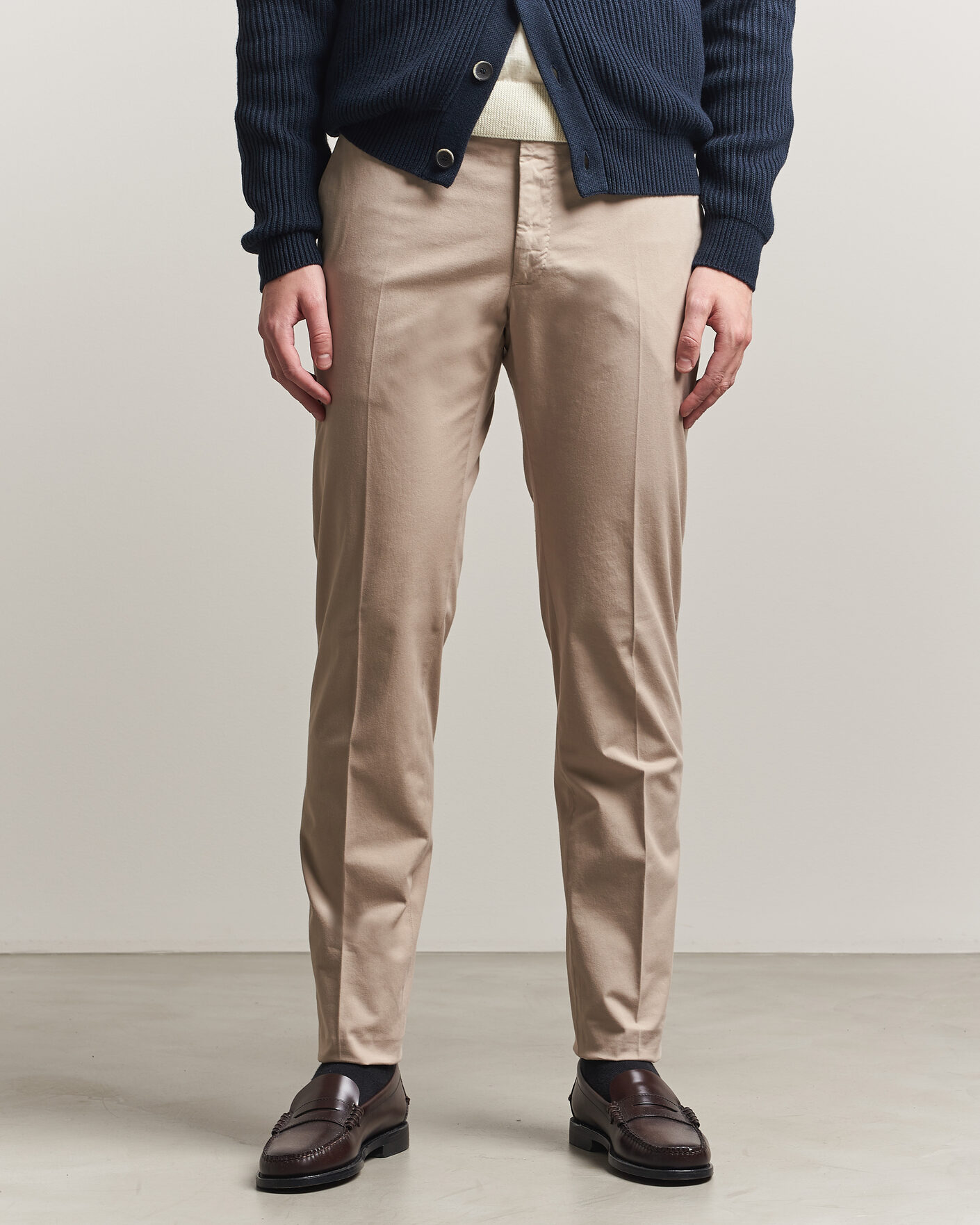 Men | Trousers | Incotex | Slim Fit Comfort Chinos Sand
