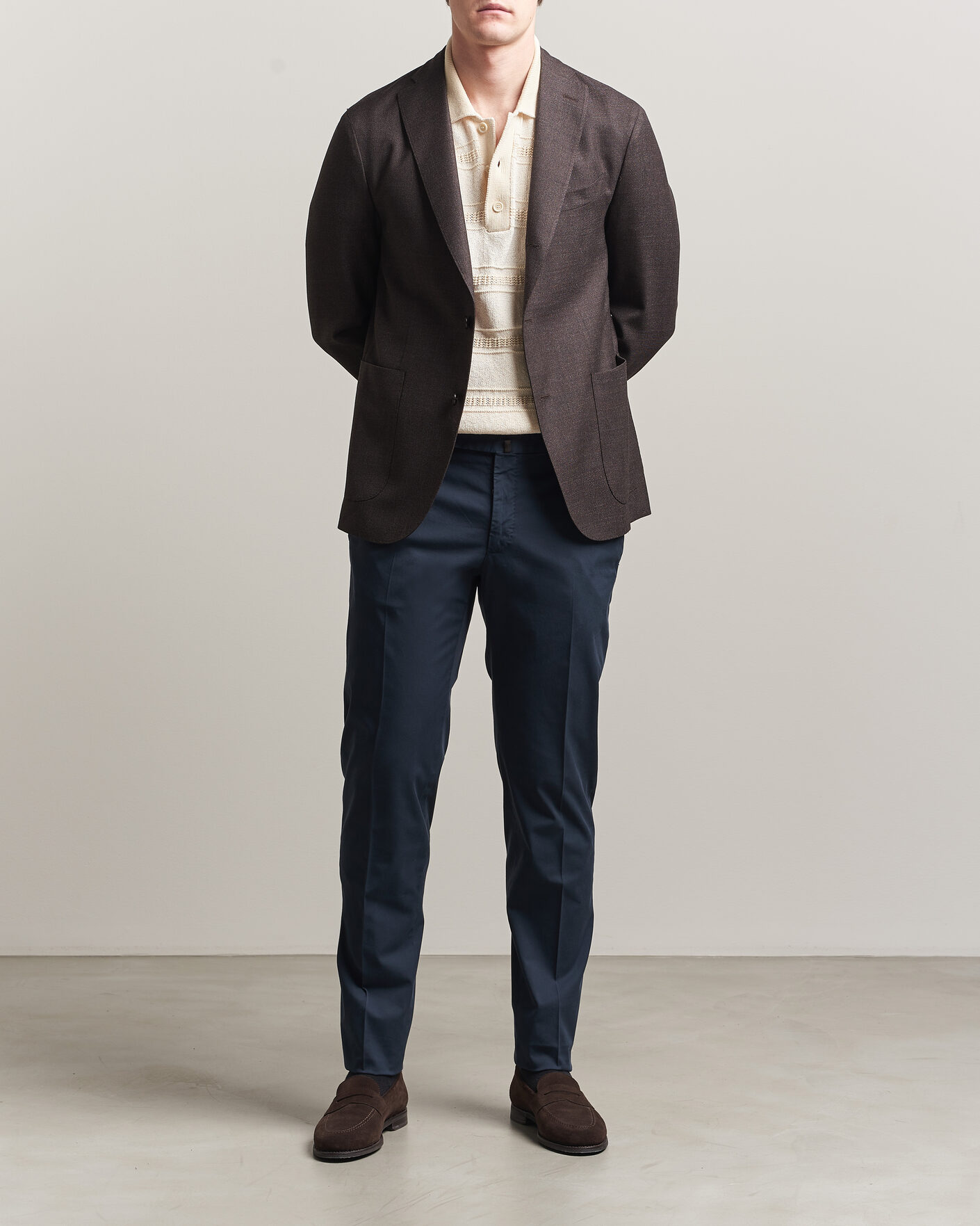 Men | Trousers | Incotex | Slim Fit Comfort Chinos Navy