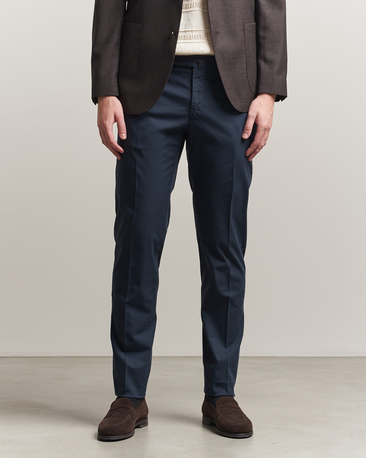 Men | Trousers | Incotex | Slim Fit Comfort Chinos Navy