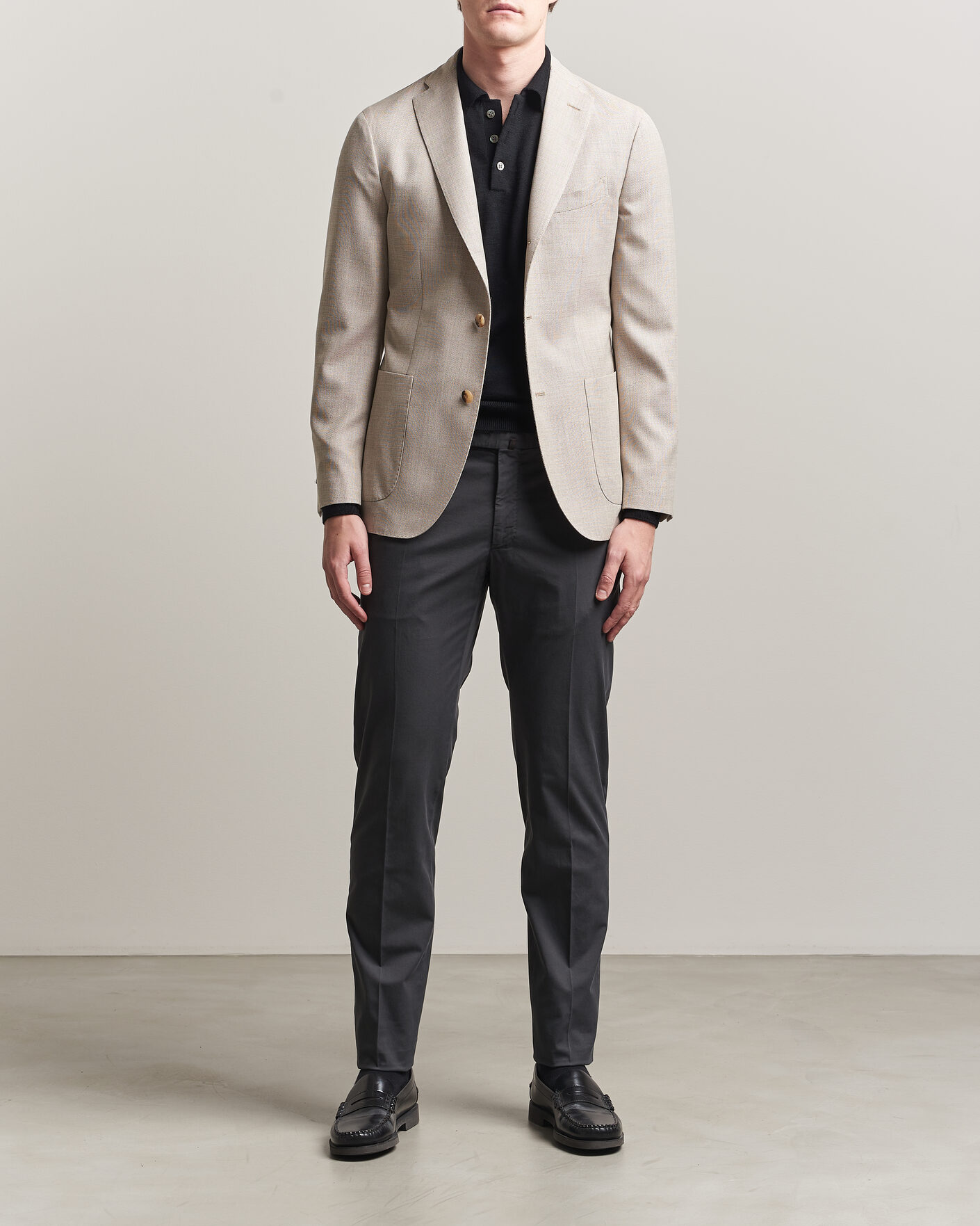 Men | Trousers | Incotex | Slim Fit Comfort Chinos Dark Grey