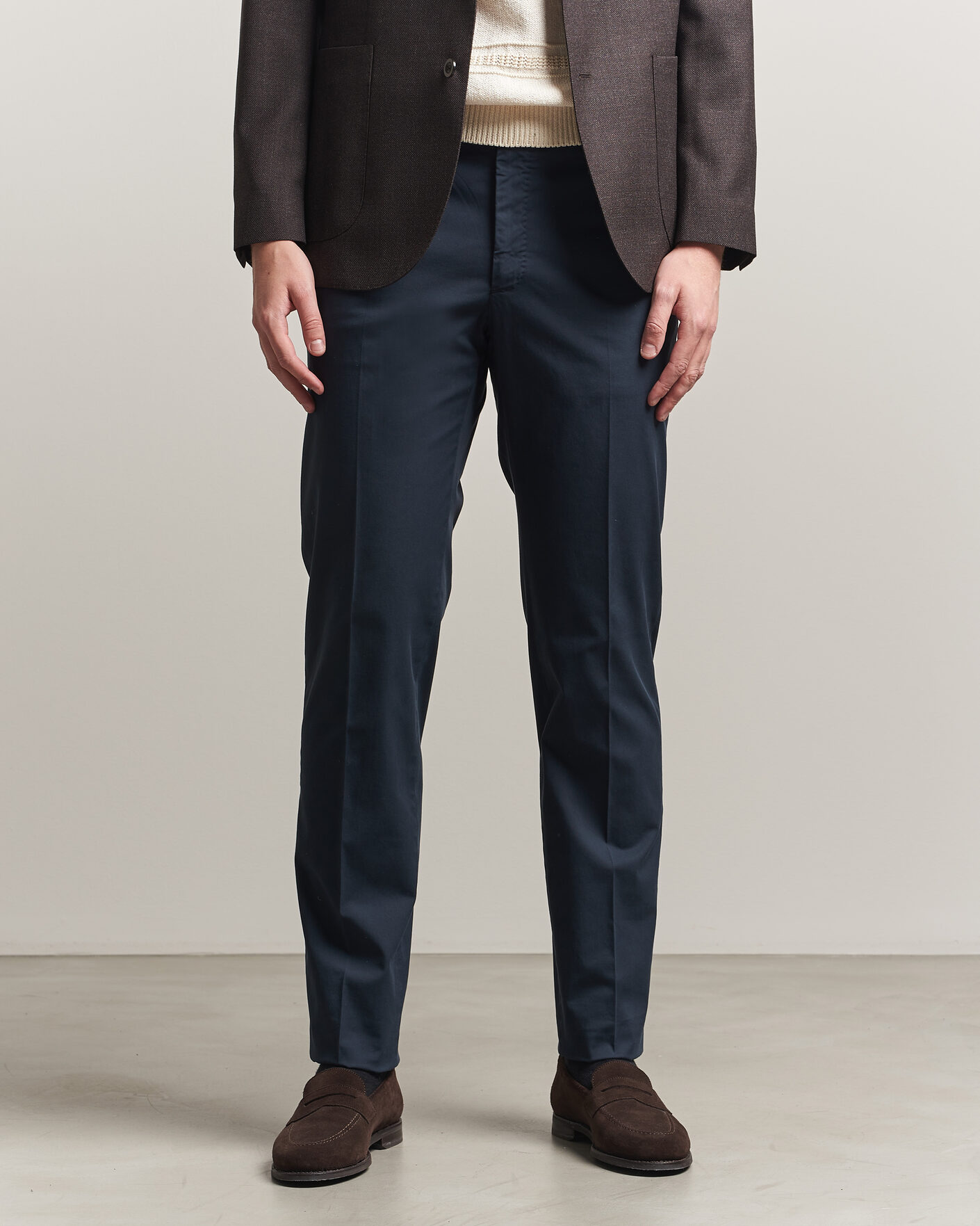 Incotex Regular Fit Comfort Chinos Navy at CareOfCarl.com