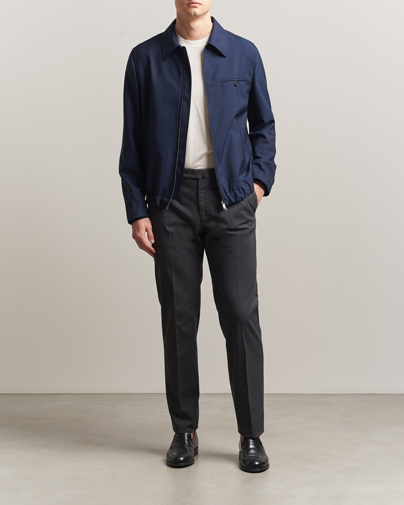 Men | Trousers | Incotex | Regular Fit Comfort Chinos Dark Grey