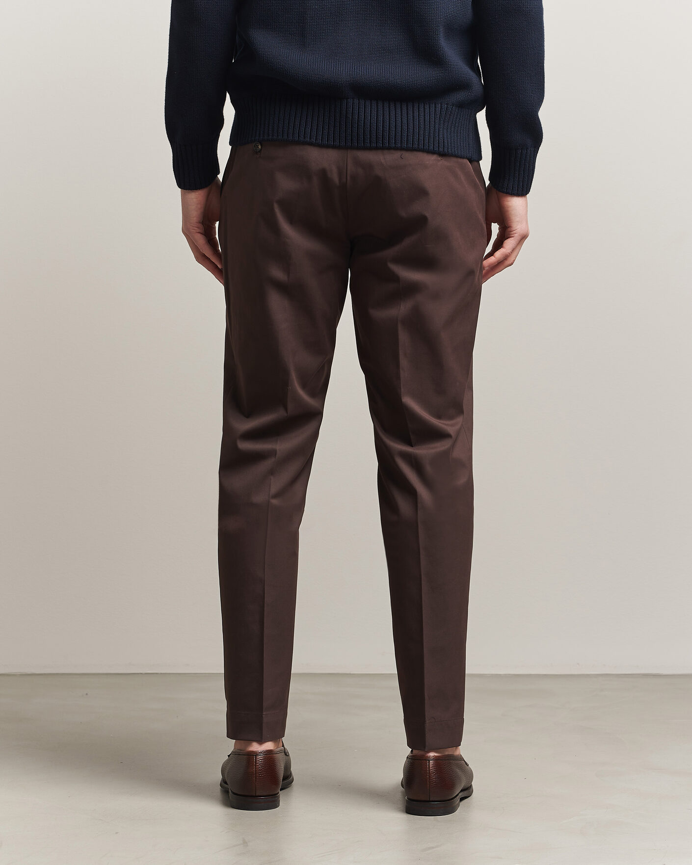 Men | Trousers | Incotex | Regular Fit Flexgab Cotton Chinos Dark Brown