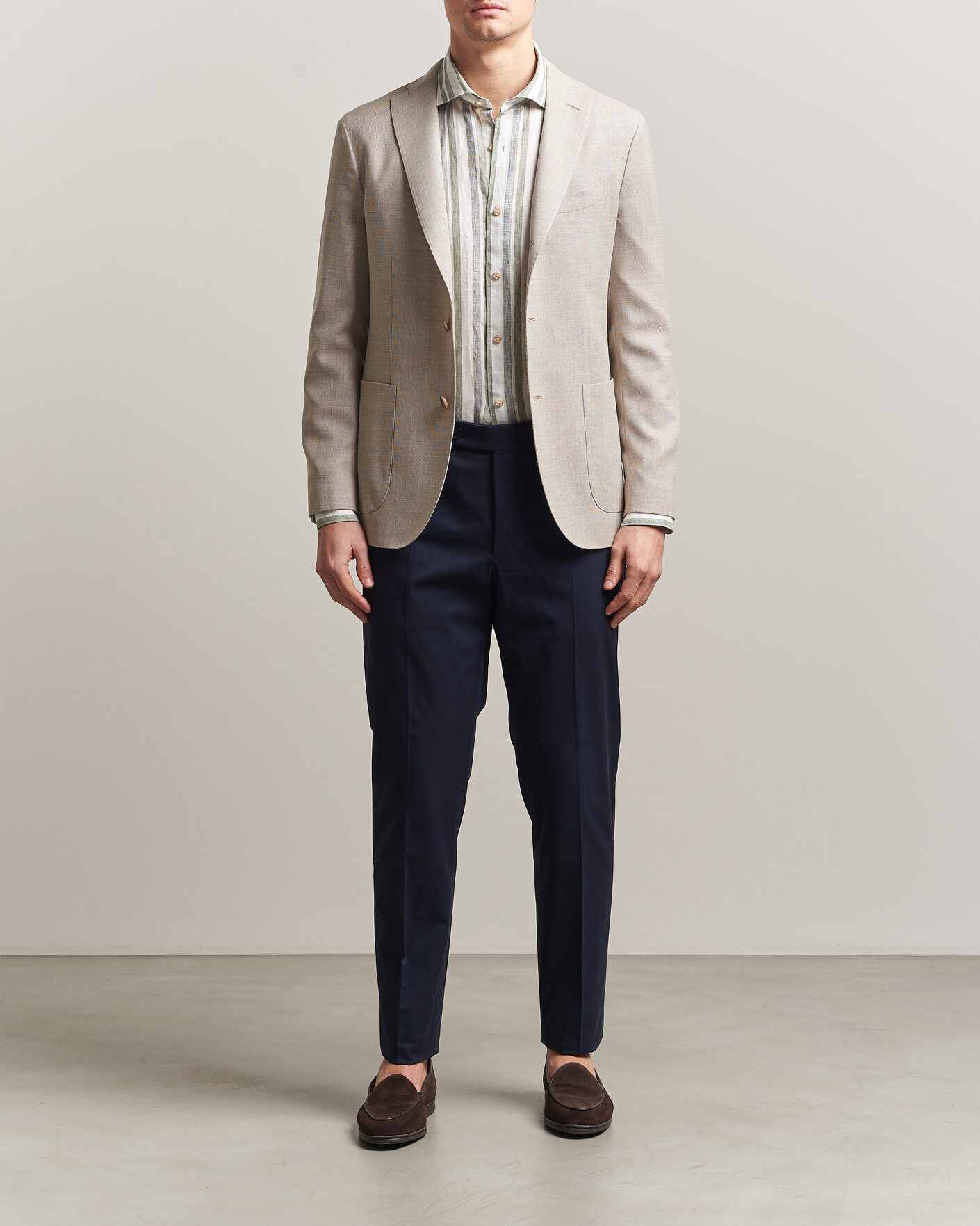 Men | Trousers | Incotex | Regular Fit Flexgab Cotton Chinos Navy