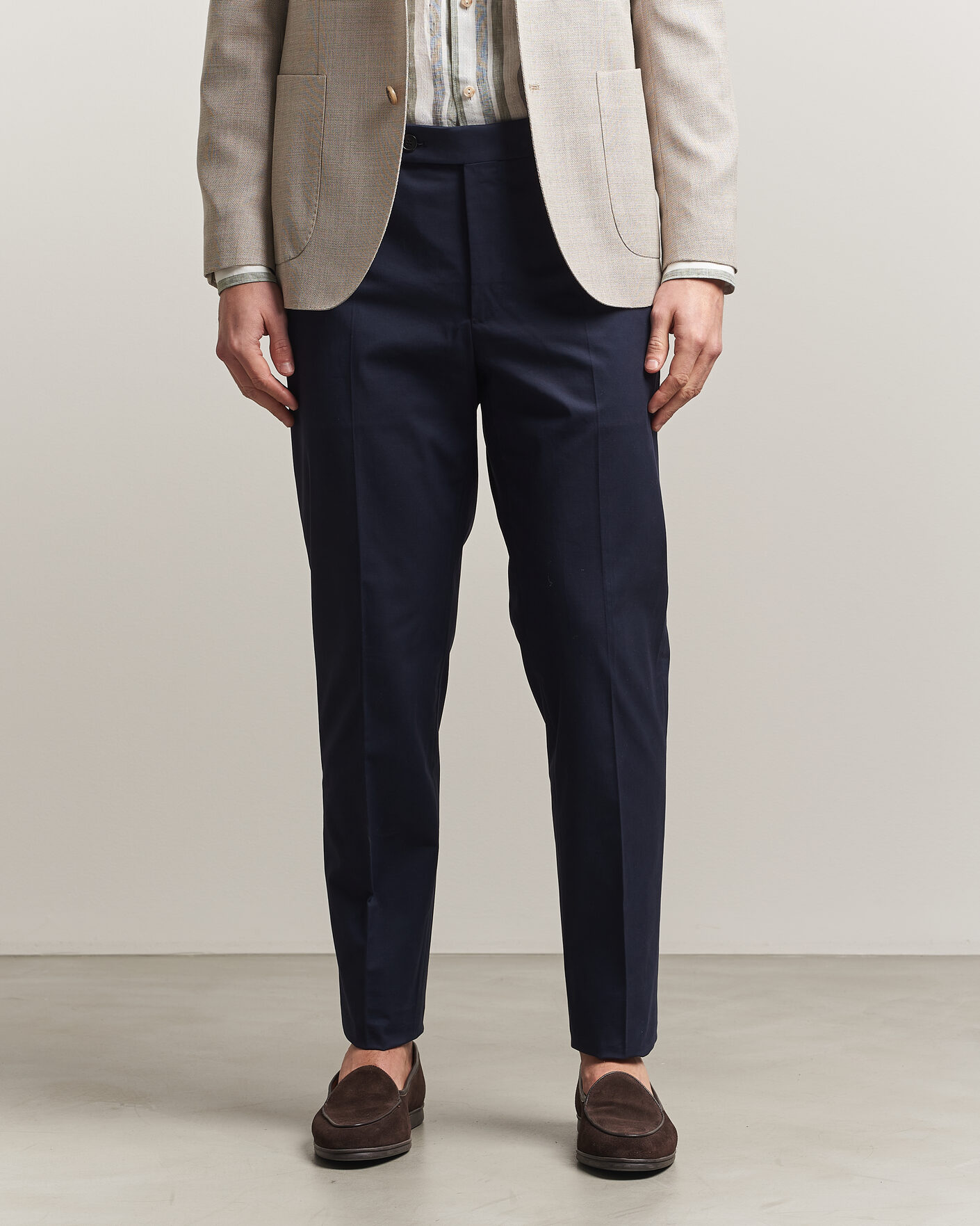 Men | Trousers | Incotex | Regular Fit Flexgab Cotton Chinos Navy