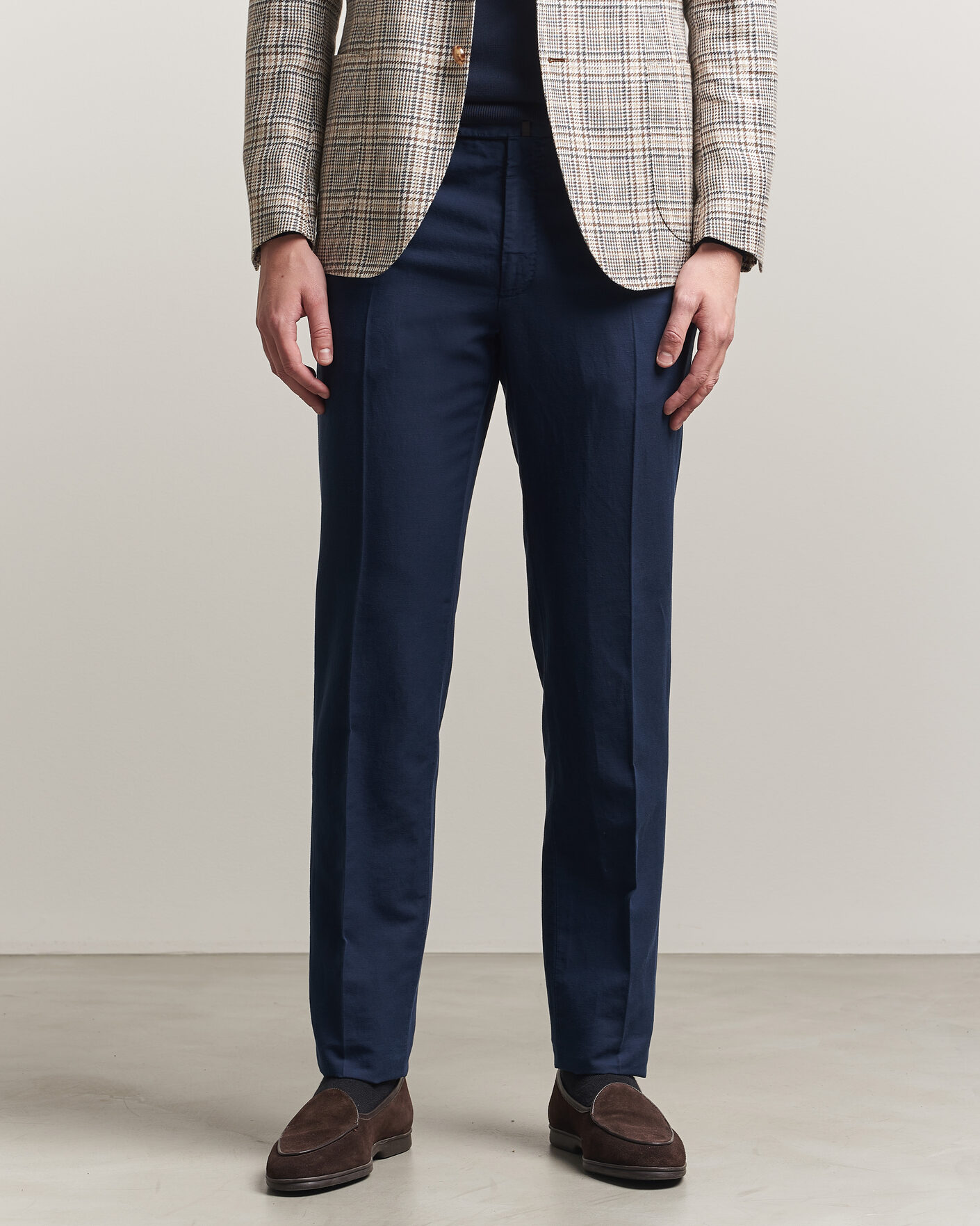 Incotex Regular Fit Chinolino Trousers Navy at CareOfCarl.com