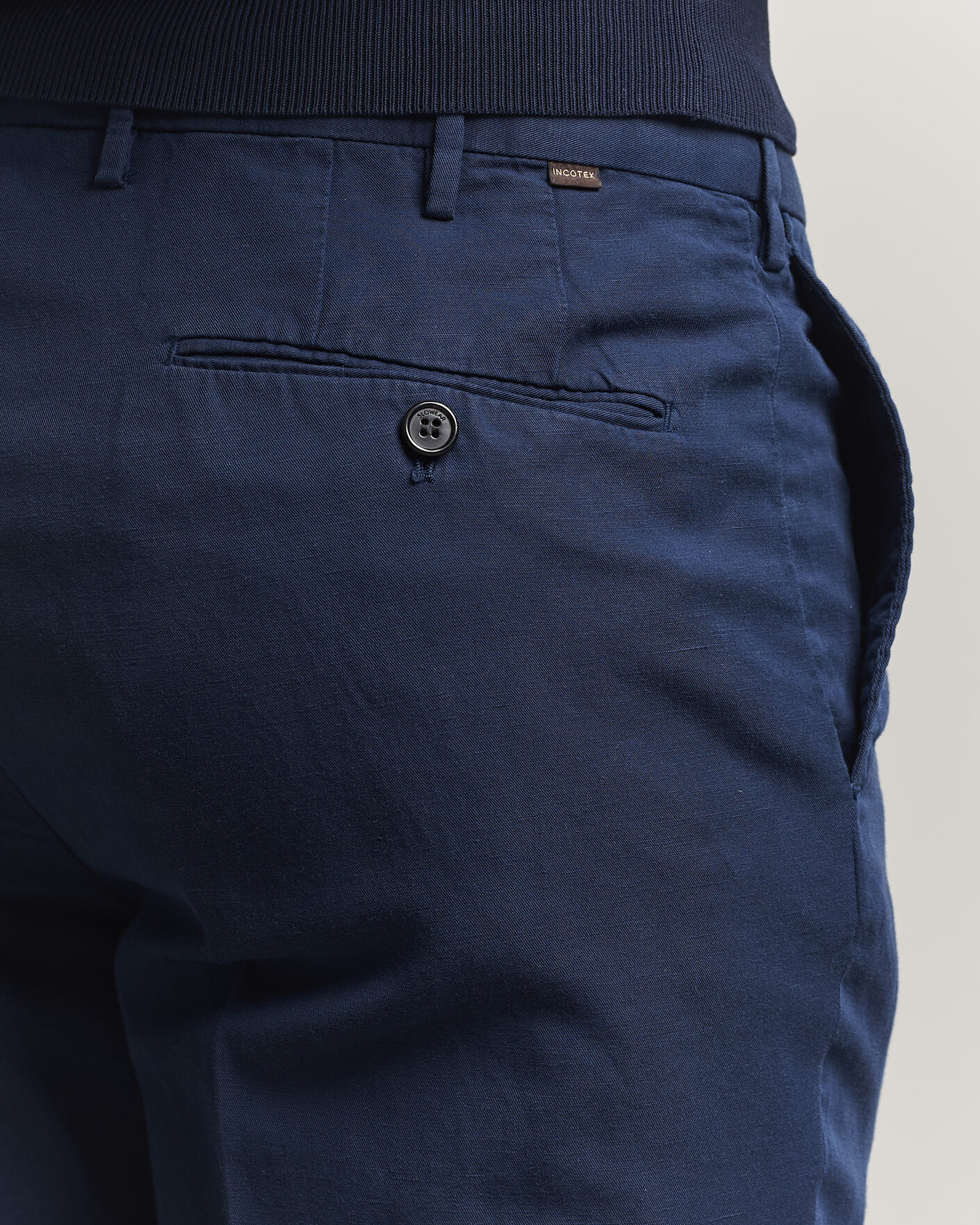 Incotex Regular Fit Chinolino Trousers Navy at CareOfCarl.com