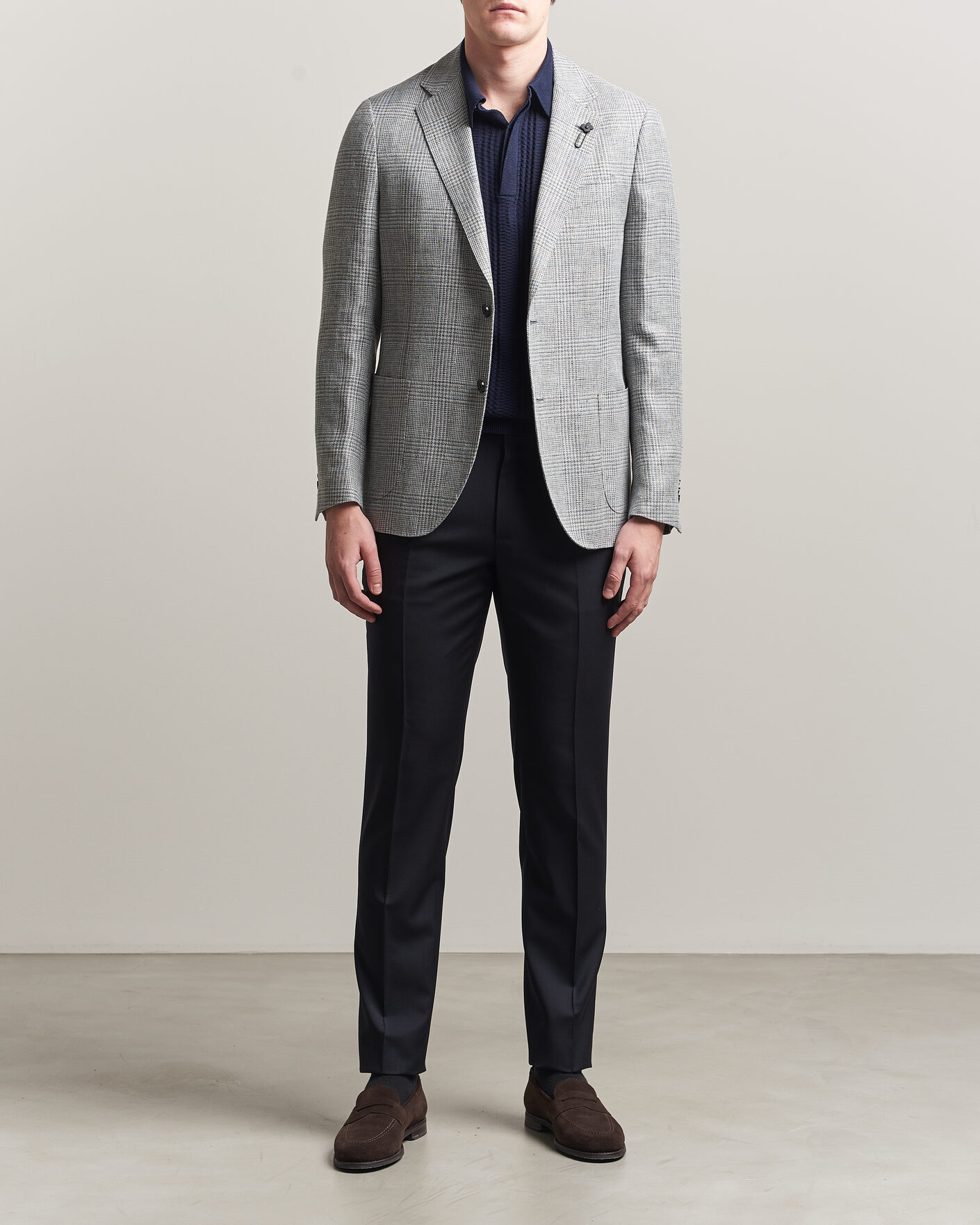 Men | Trousers | Incotex | Regular Fit Super 100s Wool Pants Blue