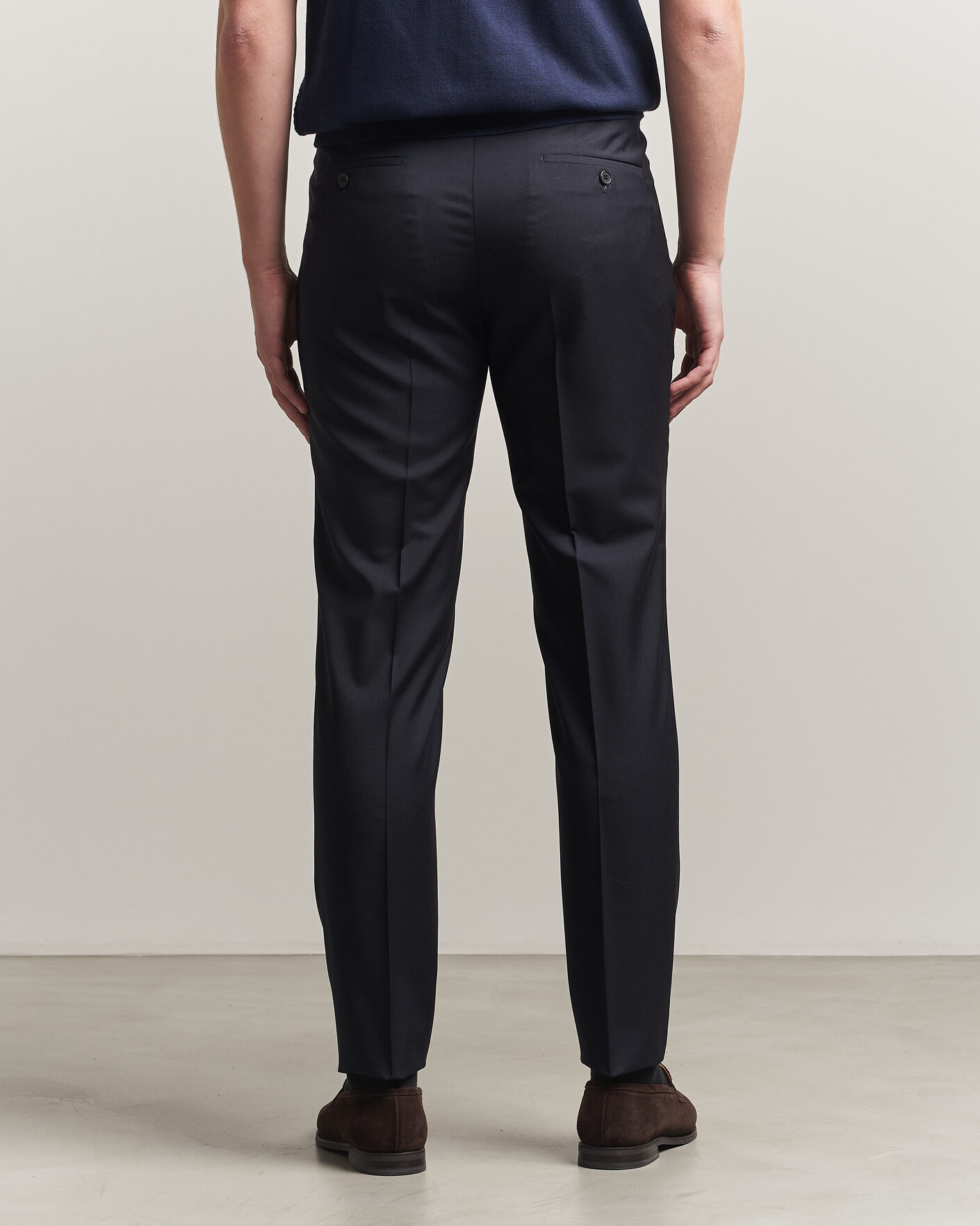 Men | Trousers | Incotex | Regular Fit Super 100s Wool Pants Blue
