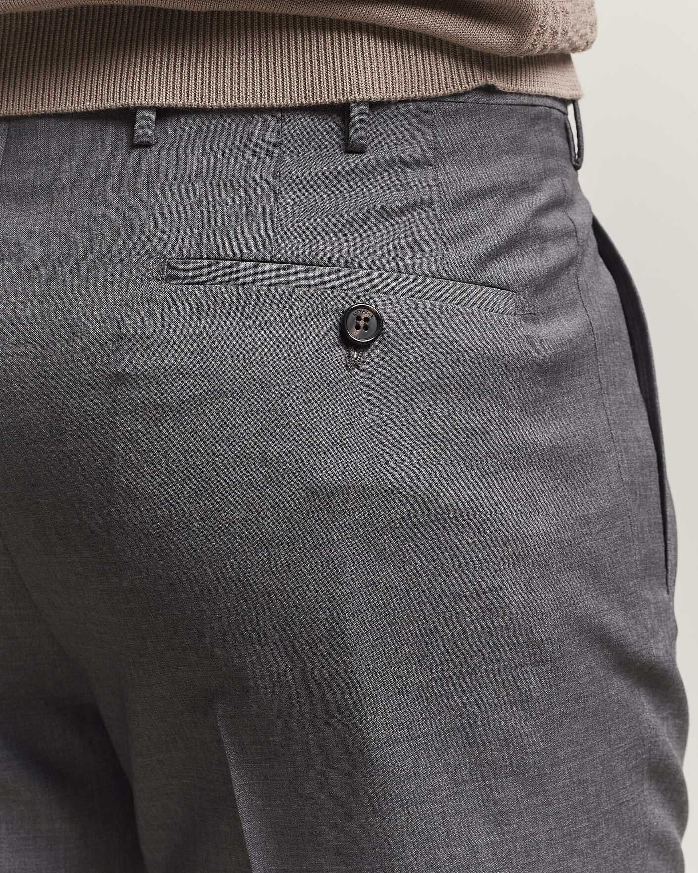 Men | Trousers | Incotex | Regular Fit Super 100s Wool Pants Grey Melange