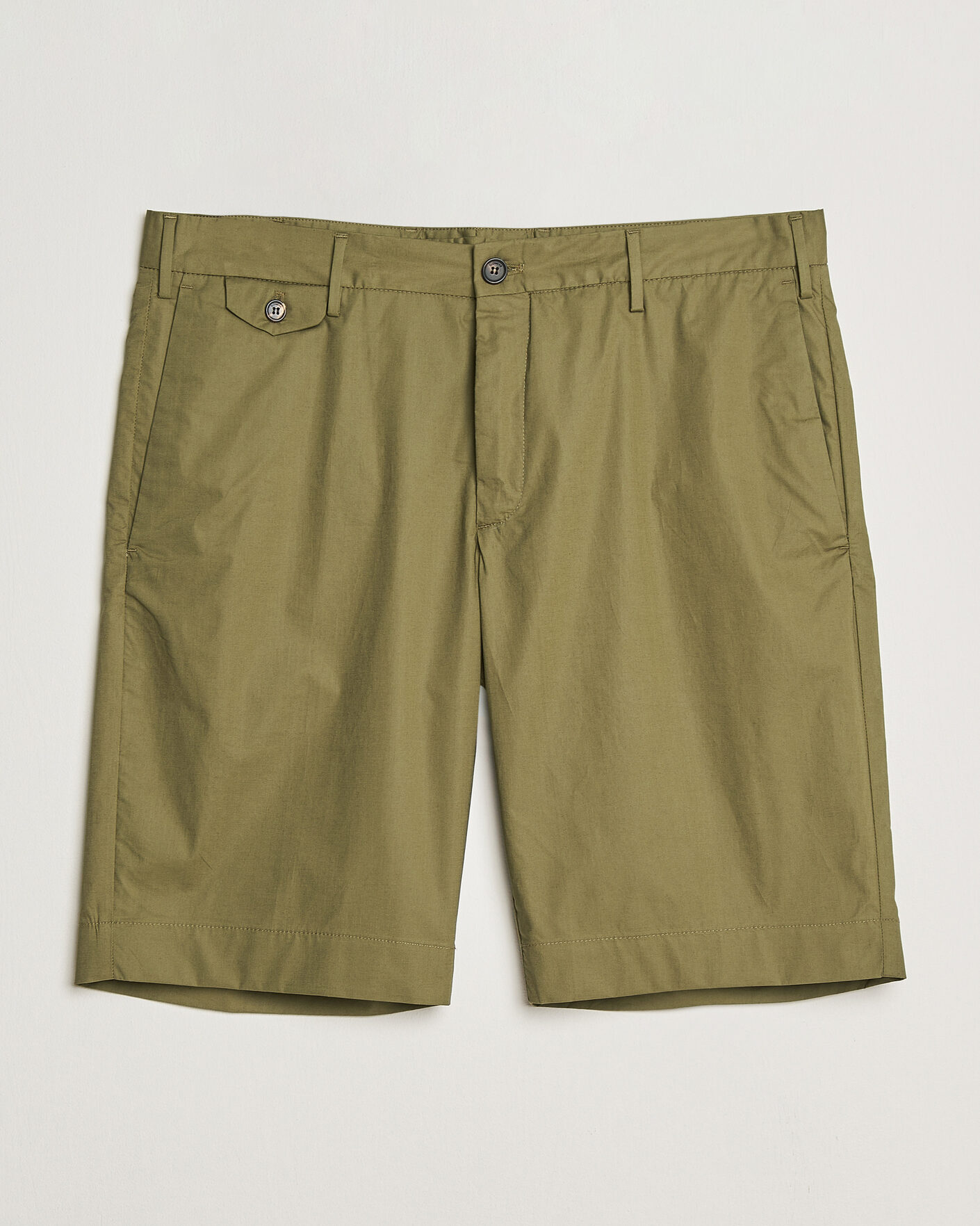 Men | Shorts | Incotex | Cotton Poplin Shorts Olive