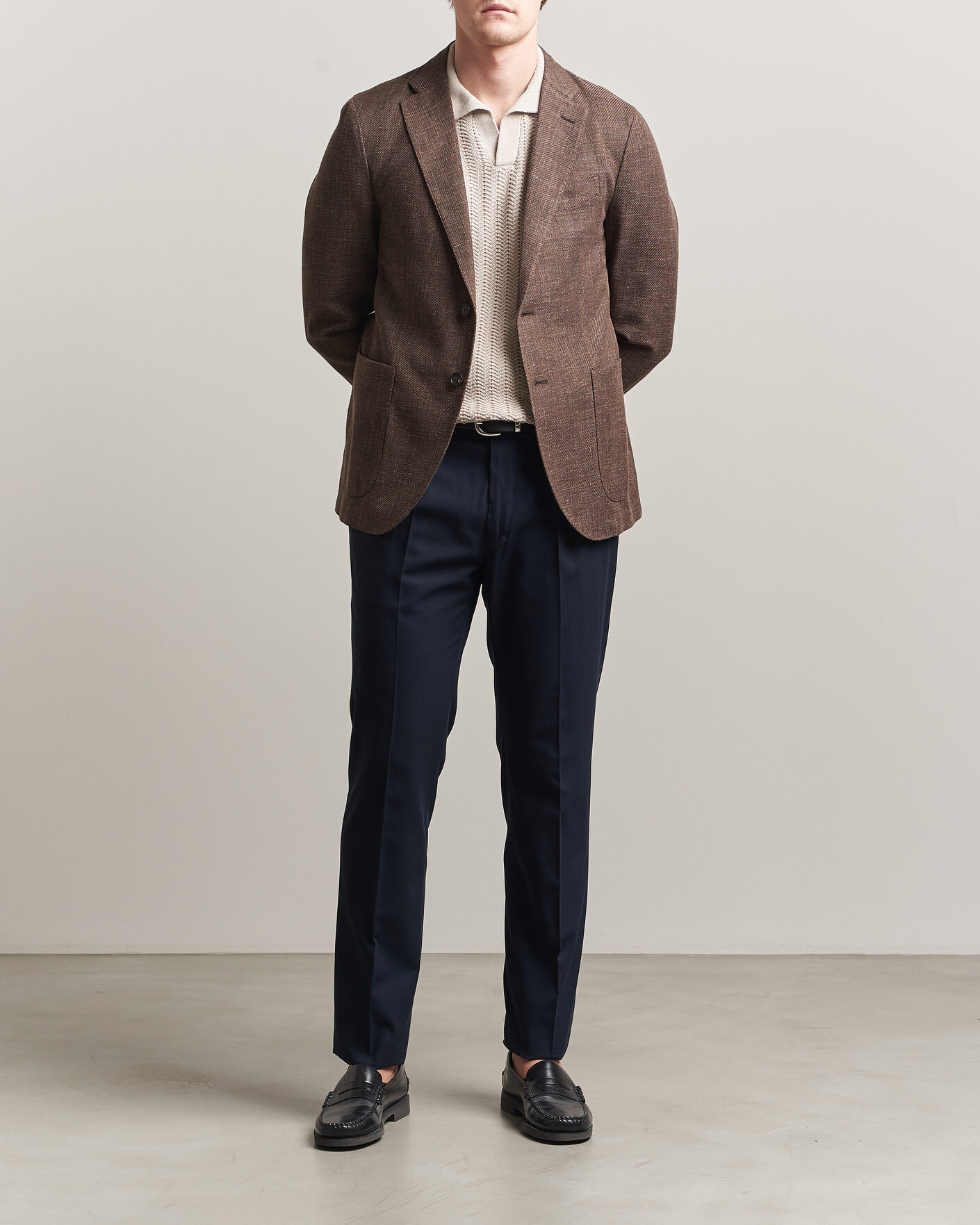 Men | Trousers | Incotex | Ice Cotton Twill Pants Navy