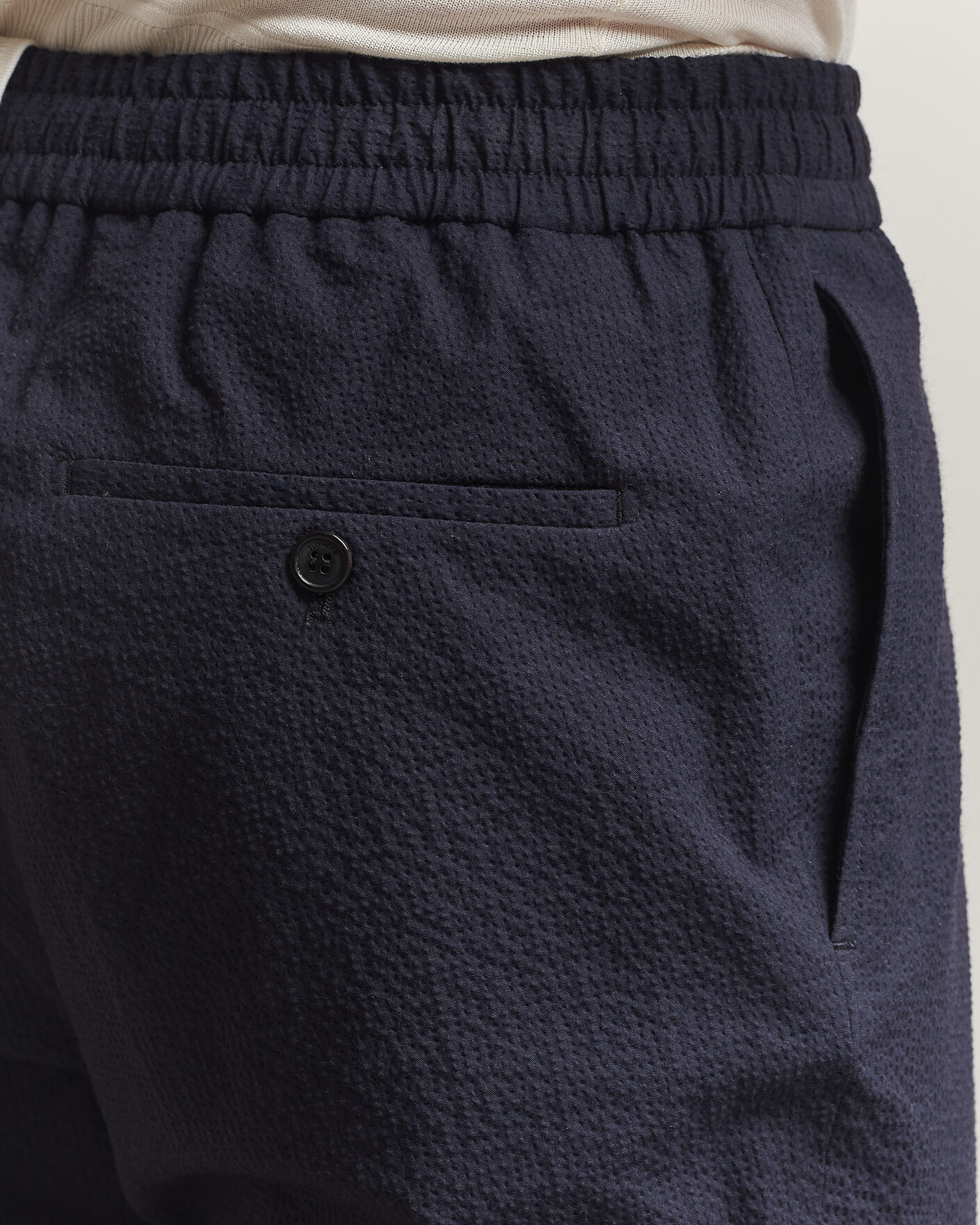 Men | Trousers | Incotex | Tapered Fit Seersucker Pants Navy