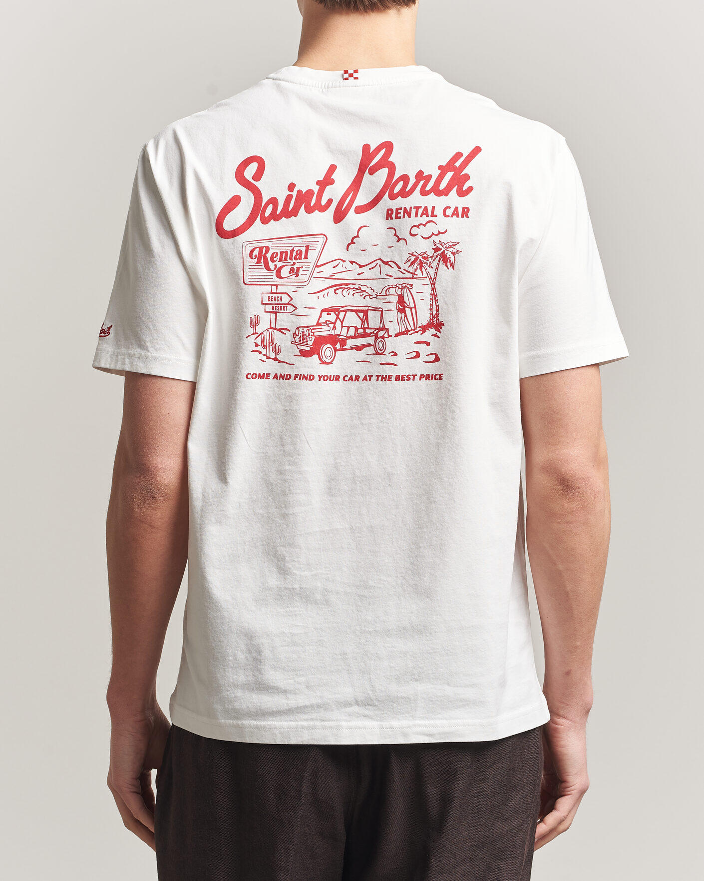 Men | T-Shirts | MC2 Saint Barth | Back Printed Cotton T-Shirt Rental Car