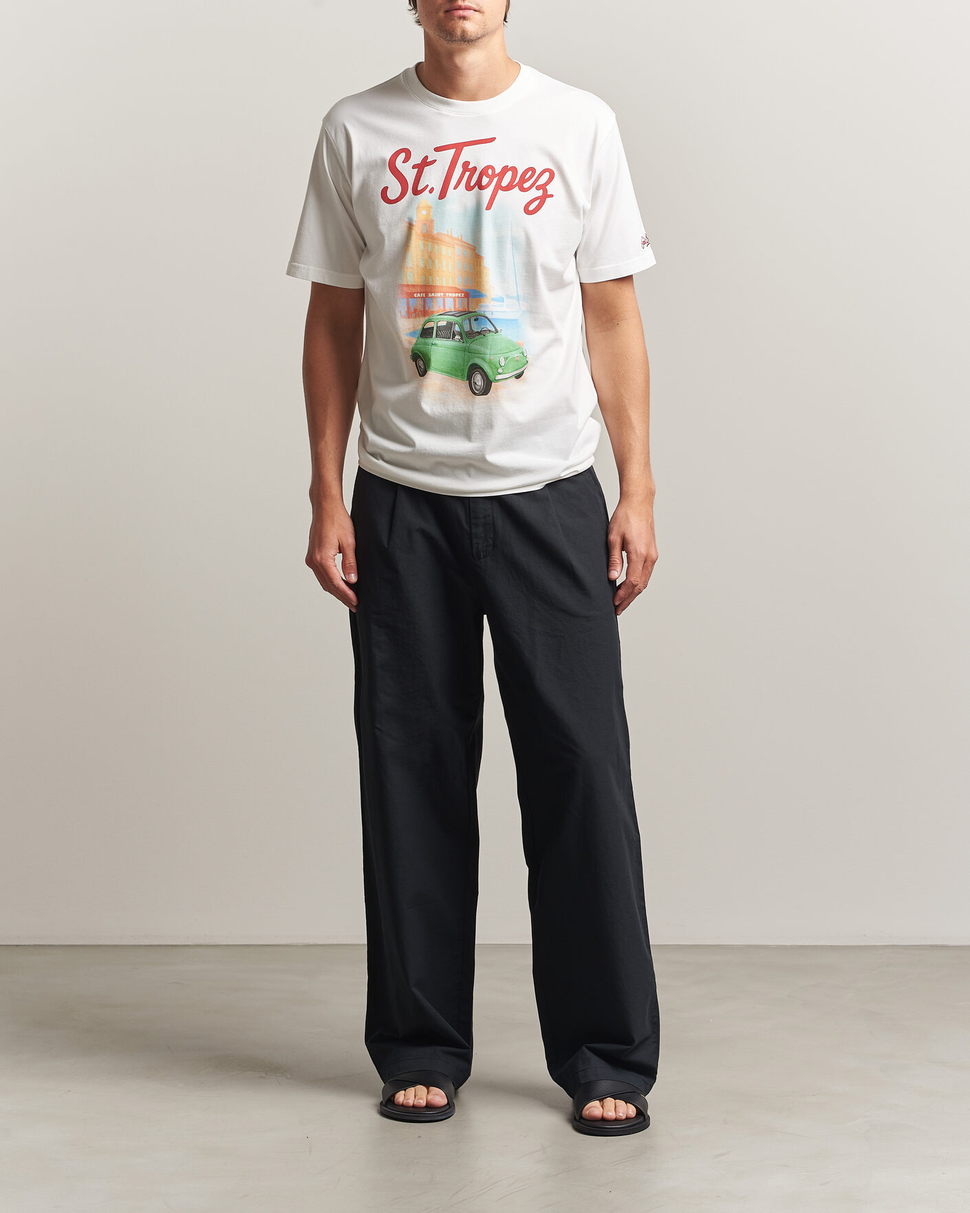 Men | T-Shirts | MC2 Saint Barth | Printed Cotton T-Shirt St Tropez Car