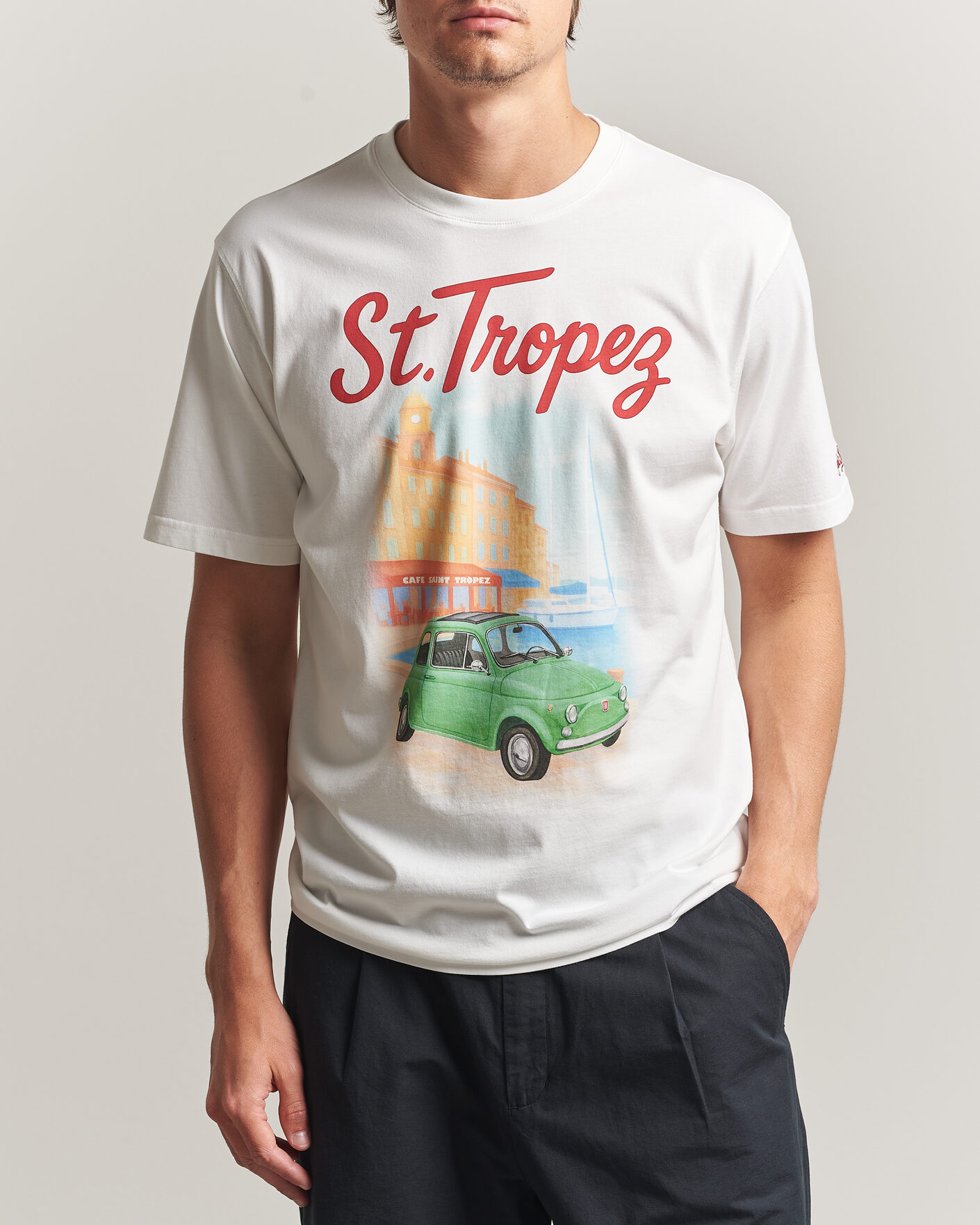 Men | T-Shirts | MC2 Saint Barth | Printed Cotton T-Shirt St Tropez Car