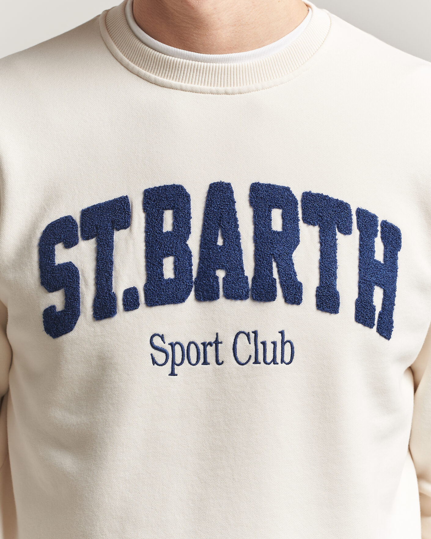Men | Sweaters & Knitwear | MC2 Saint Barth | Terry Cotton Logo Sweatshirt Off White