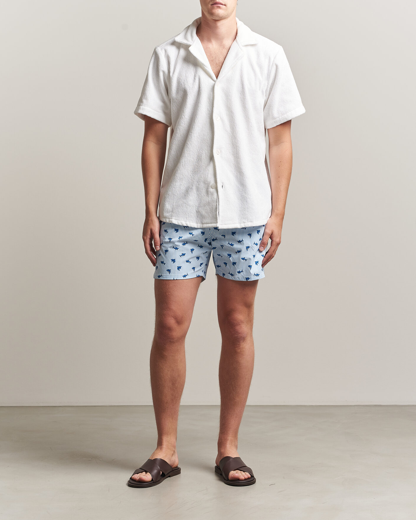Men | Swimwear | MC2 Saint Barth | Printed Swim Shorts Blue Sharks