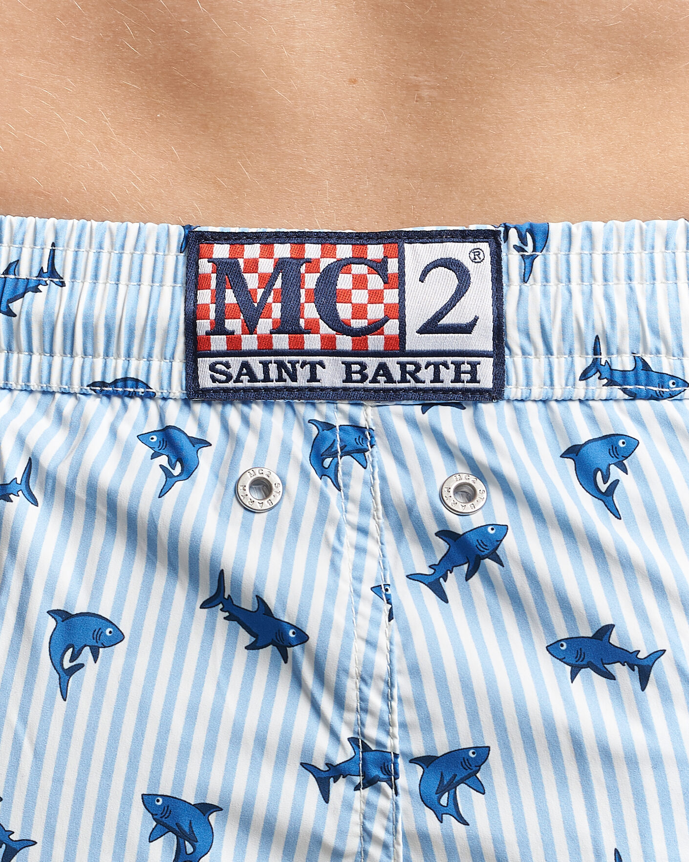 Men | Swimwear | MC2 Saint Barth | Printed Swim Shorts Blue Sharks