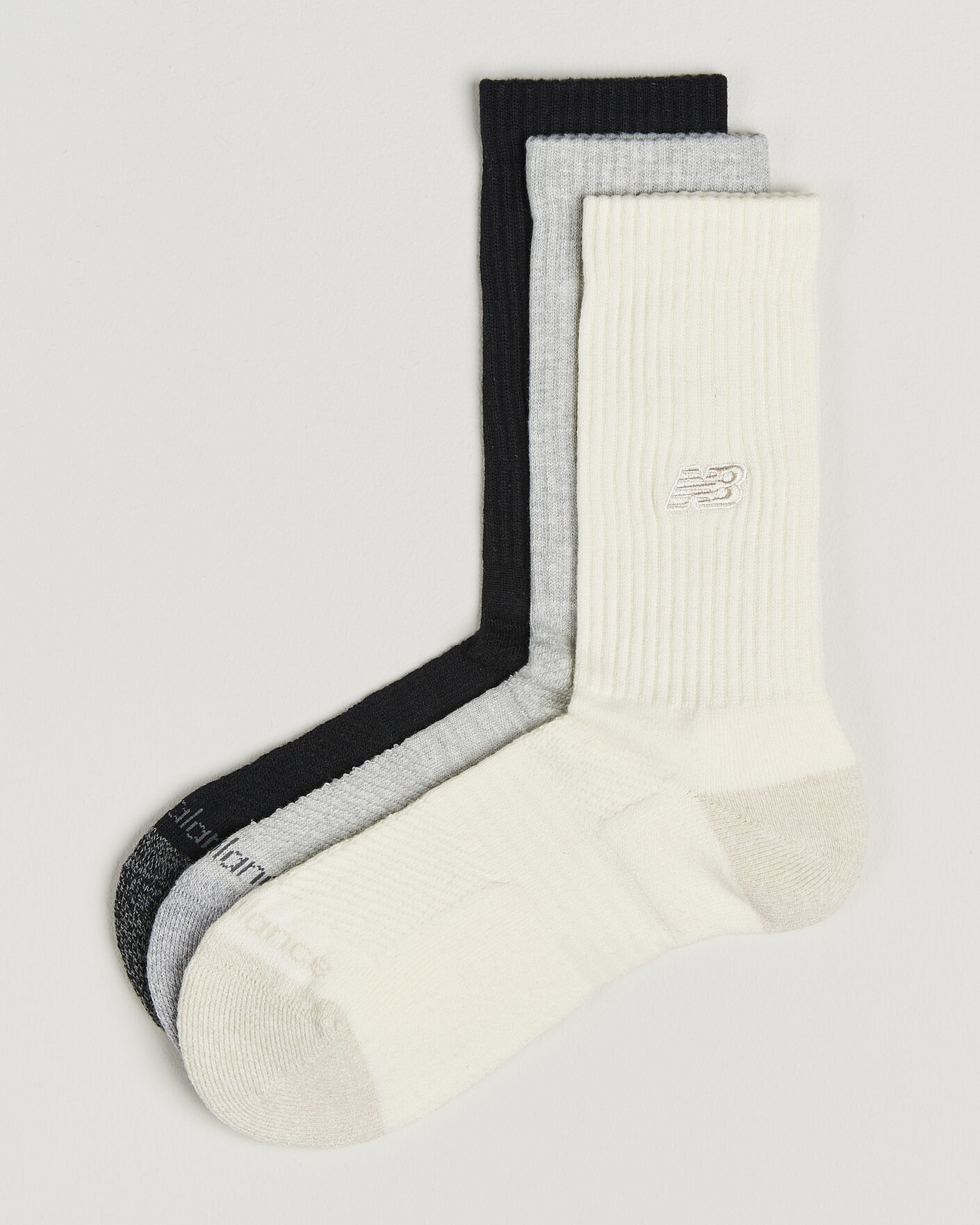 Men | Underwear & Socks | New Balance | 3-Pack Active Premium Crew Socks Black/White/Grey